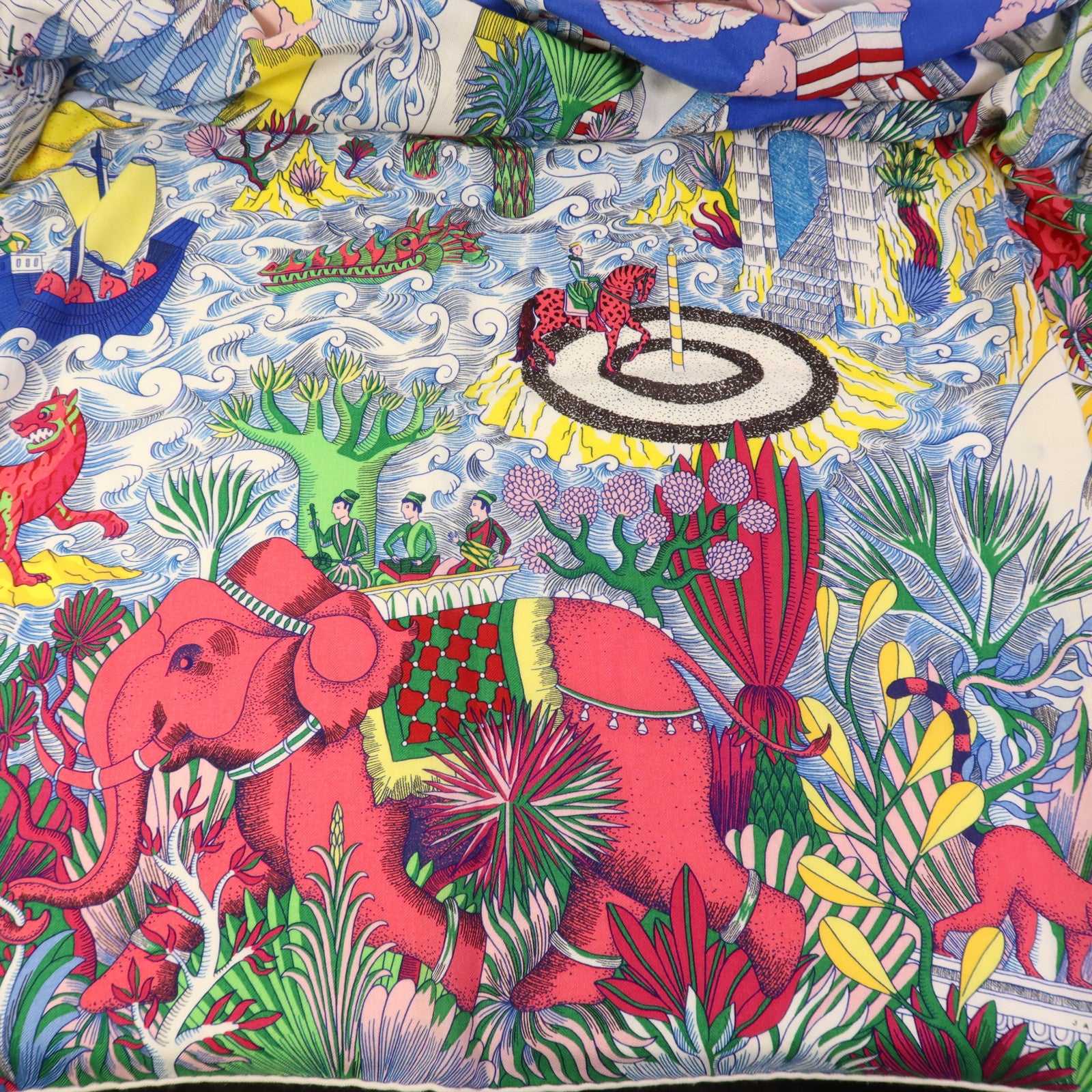 HERMES 羊絨/絲質Scarf 140X140絲巾