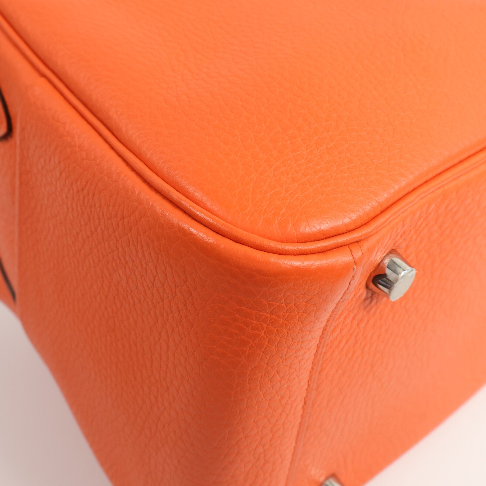 HERMES Clemence皮革Lindy 26手挽肩背兩用袋Orange Poppy/Bordeau