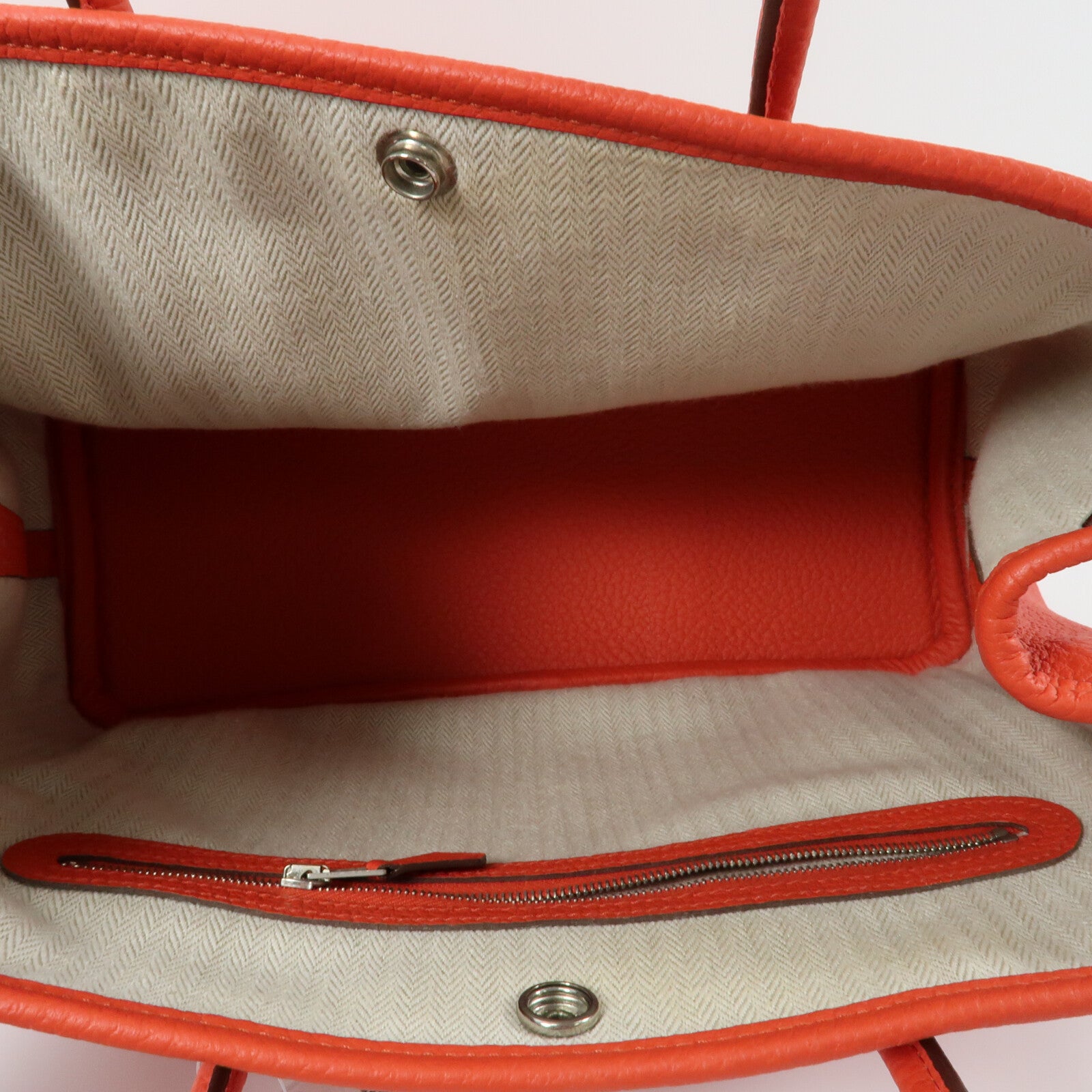 HERMES Country皮革Garden Party TPM銀扣手挽袋Rouge Casaque