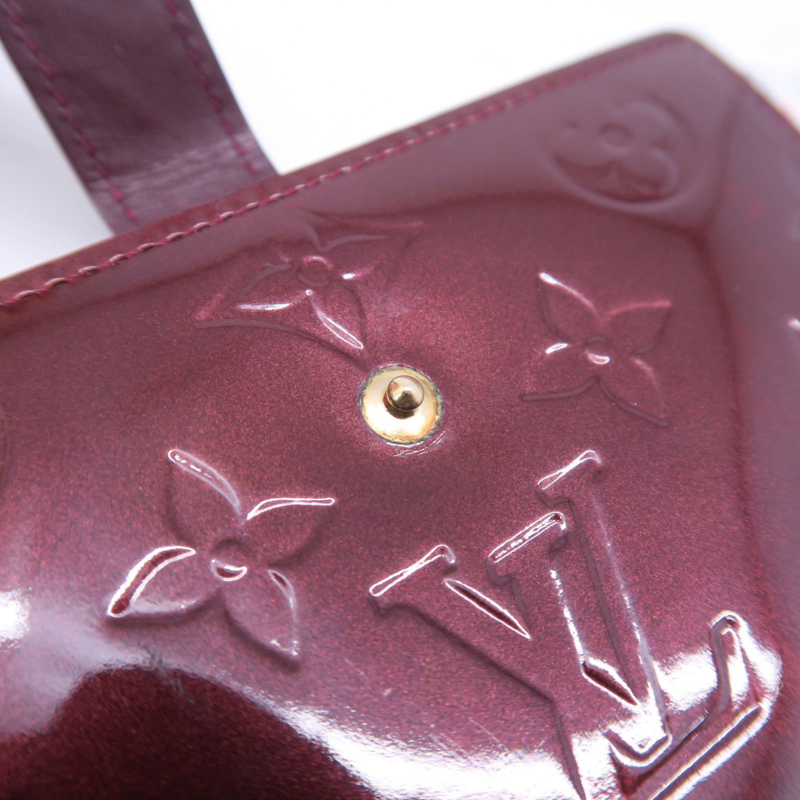 LOUIS VUITTON 【激減優惠】Monogram Vernis Portefeuille Viennois金扣錢包酒紅色