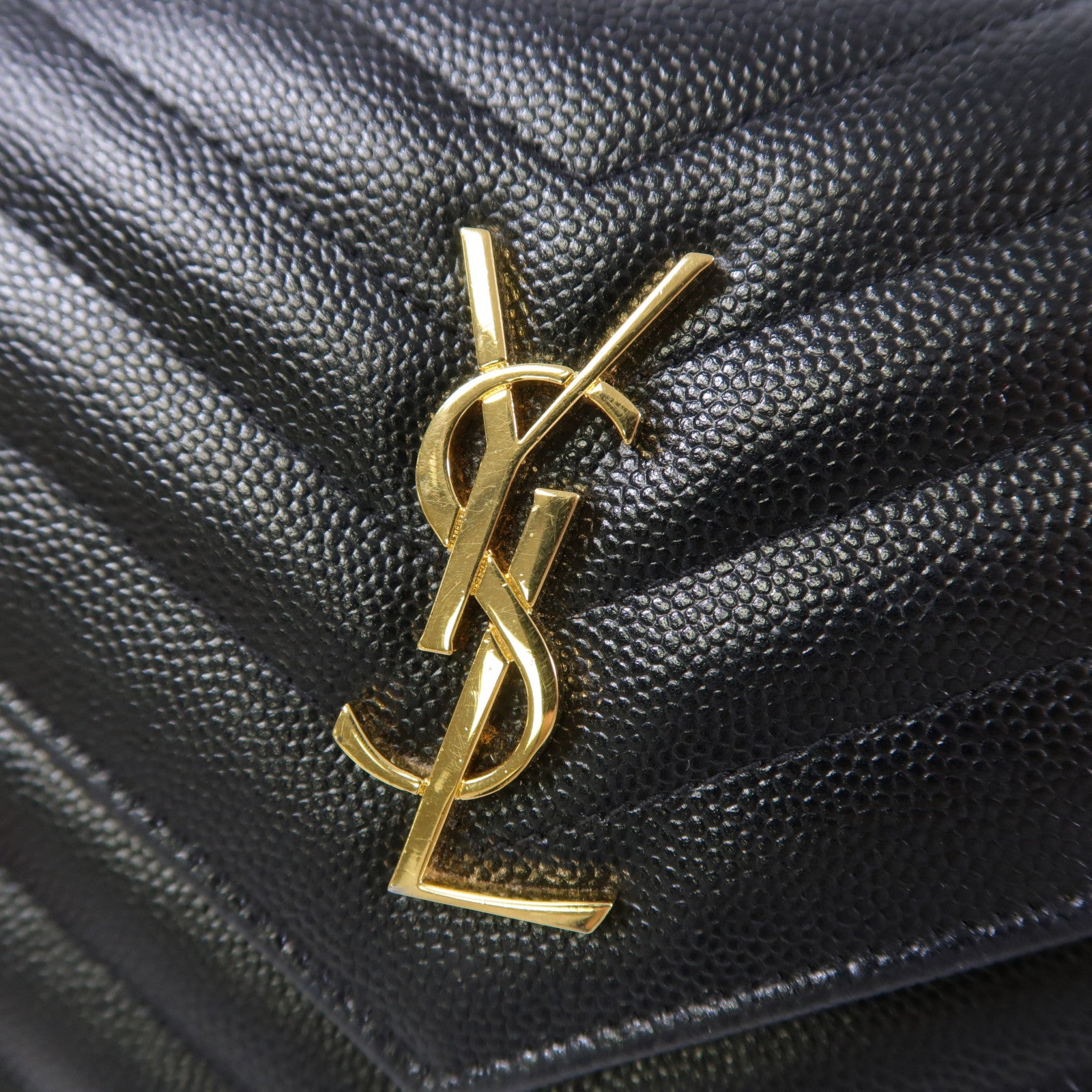 YVES SAINT LAURENT 牛皮皮革Shoulder Bag金扣鏈帶肩背袋