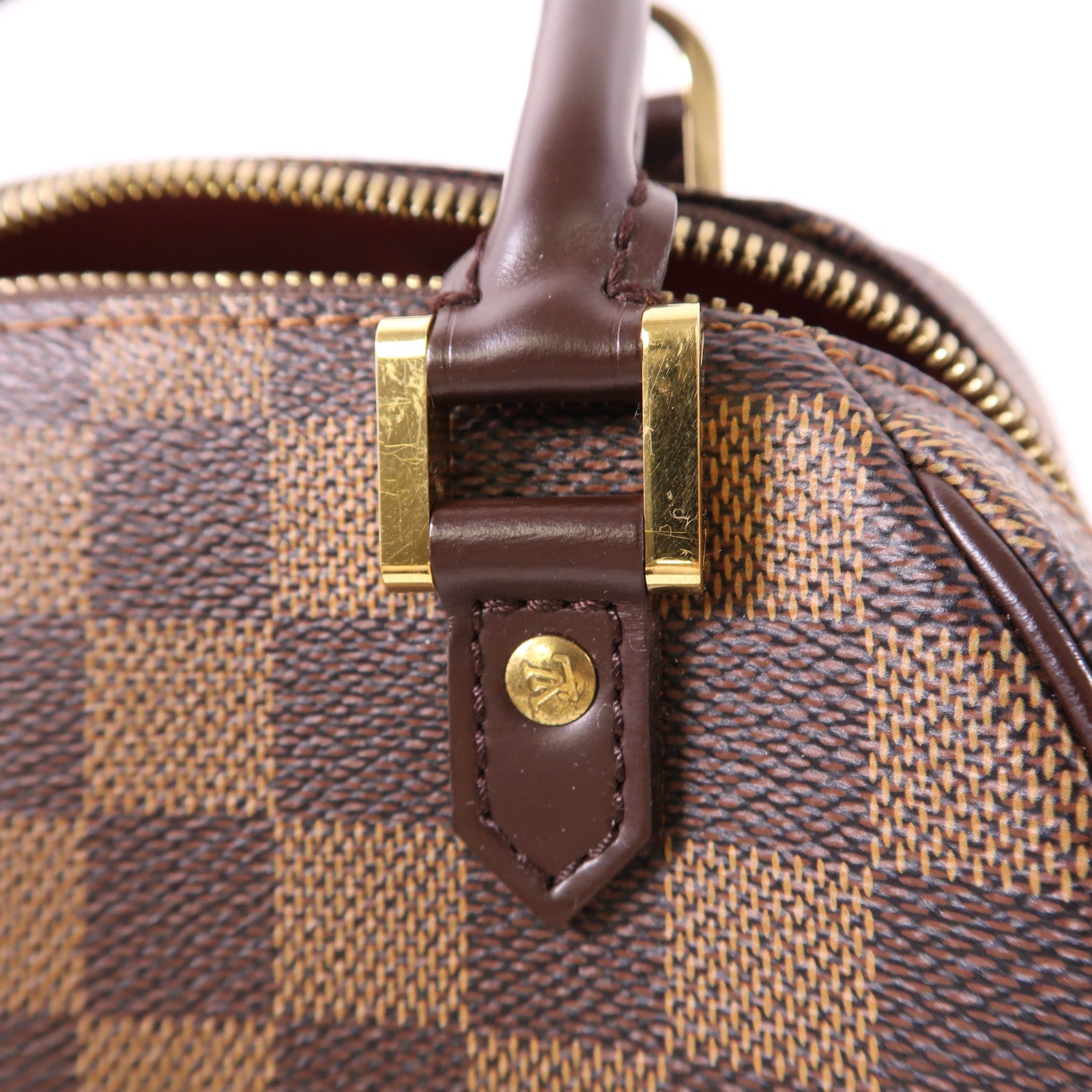 LOUIS VUITTON Damier Rivera Mini金扣手挽袋