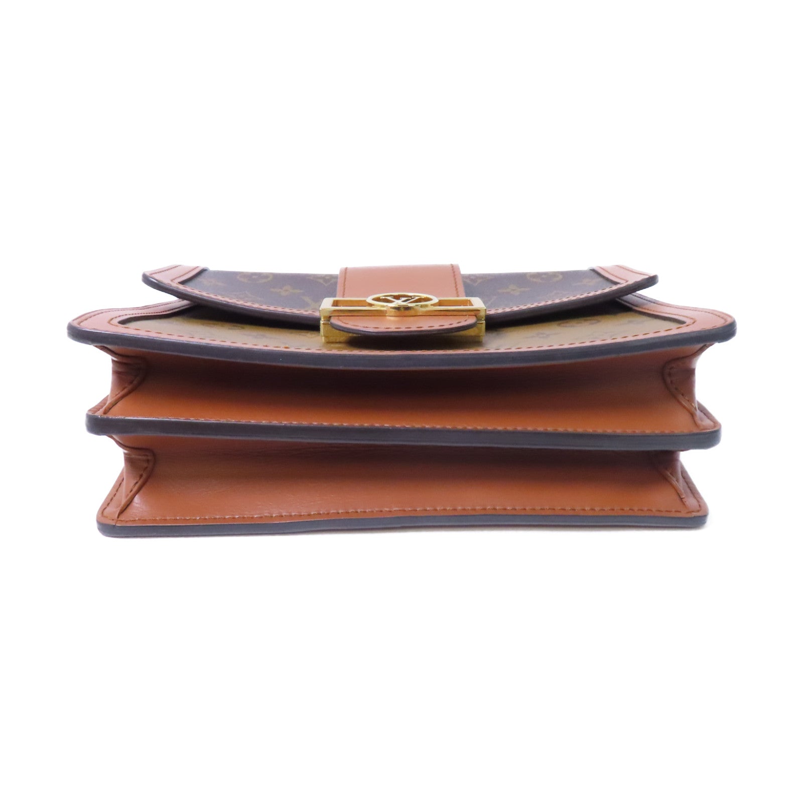 LOUIS VUITTON Monogram Dauphine MM金扣鏈帶手挽肩背兩用袋啡色