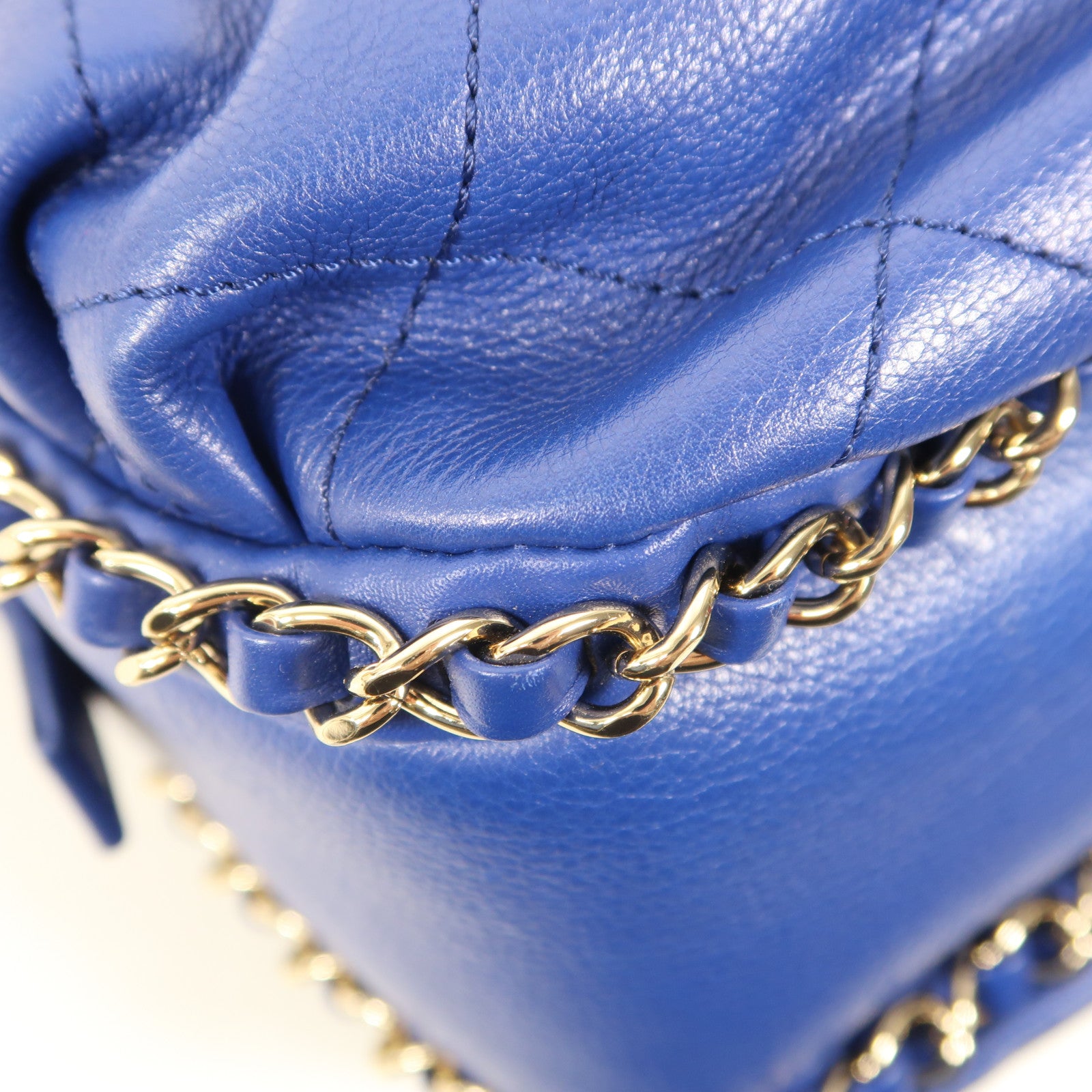 CHANEL 牛皮皮革Chain Shoulder金扣鏈帶肩背袋