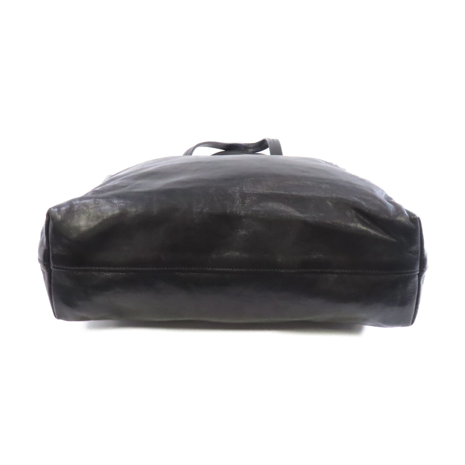 PRADA 牛皮皮革Tote Bag銀扣手挽袋黑色