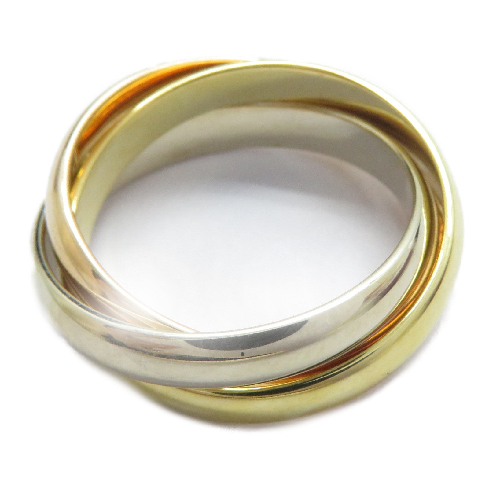 CARTIER 18K黃金/白金/玫瑰金Trinity戒指US#7.5/Cartier#56