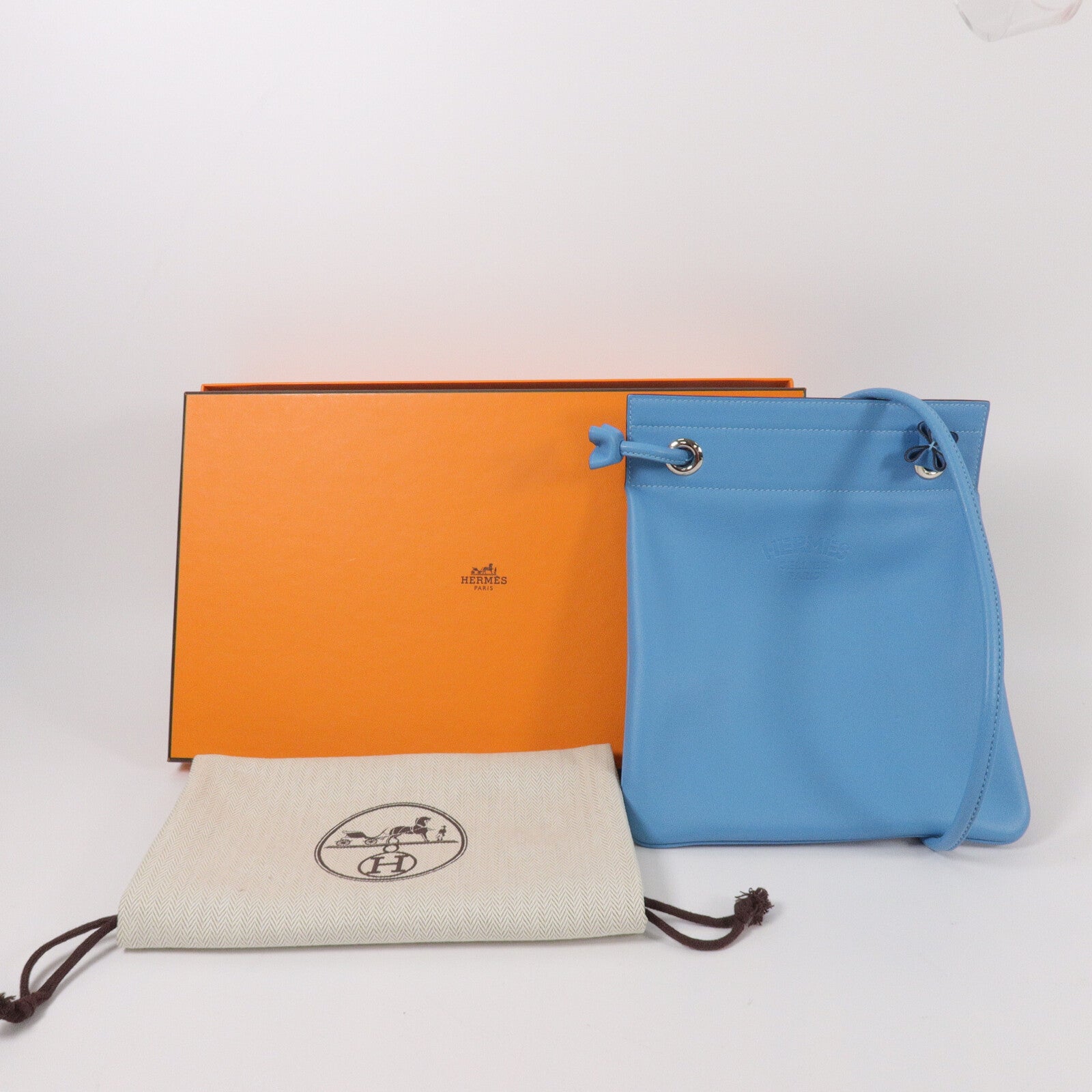 HERMES Swift皮革Aline Mini肩背袋Bleu Du Nord
