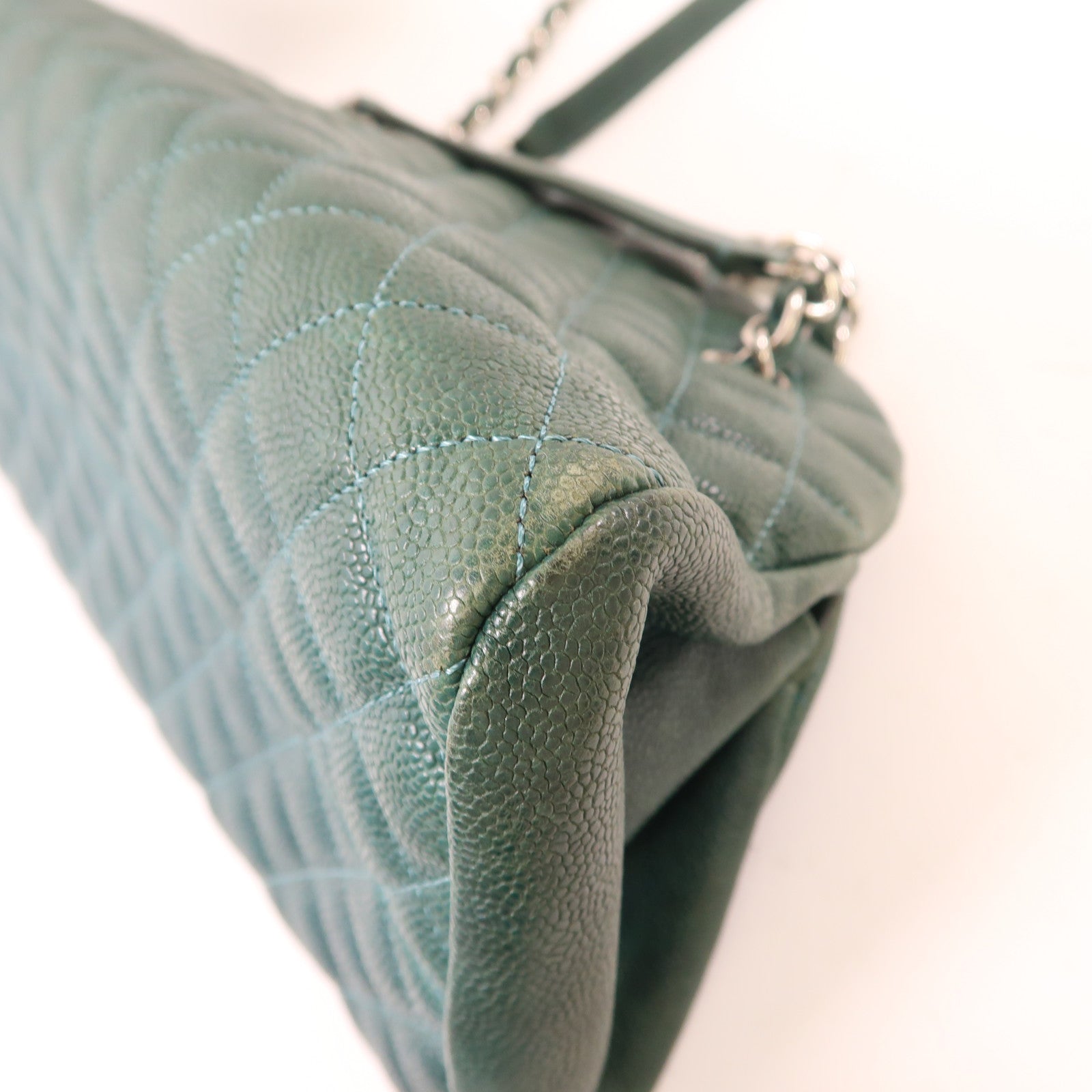 CHANEL 牛皮皮革Chain Shoulder銀扣鏈帶肩背袋