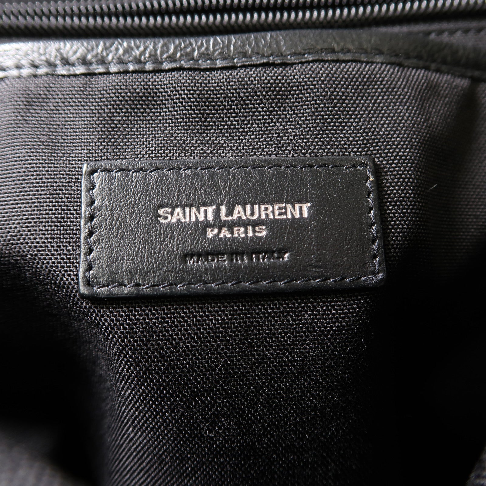 YVES SAINT LAURENT 牛皮皮革Backpack銀扣背包黑色
