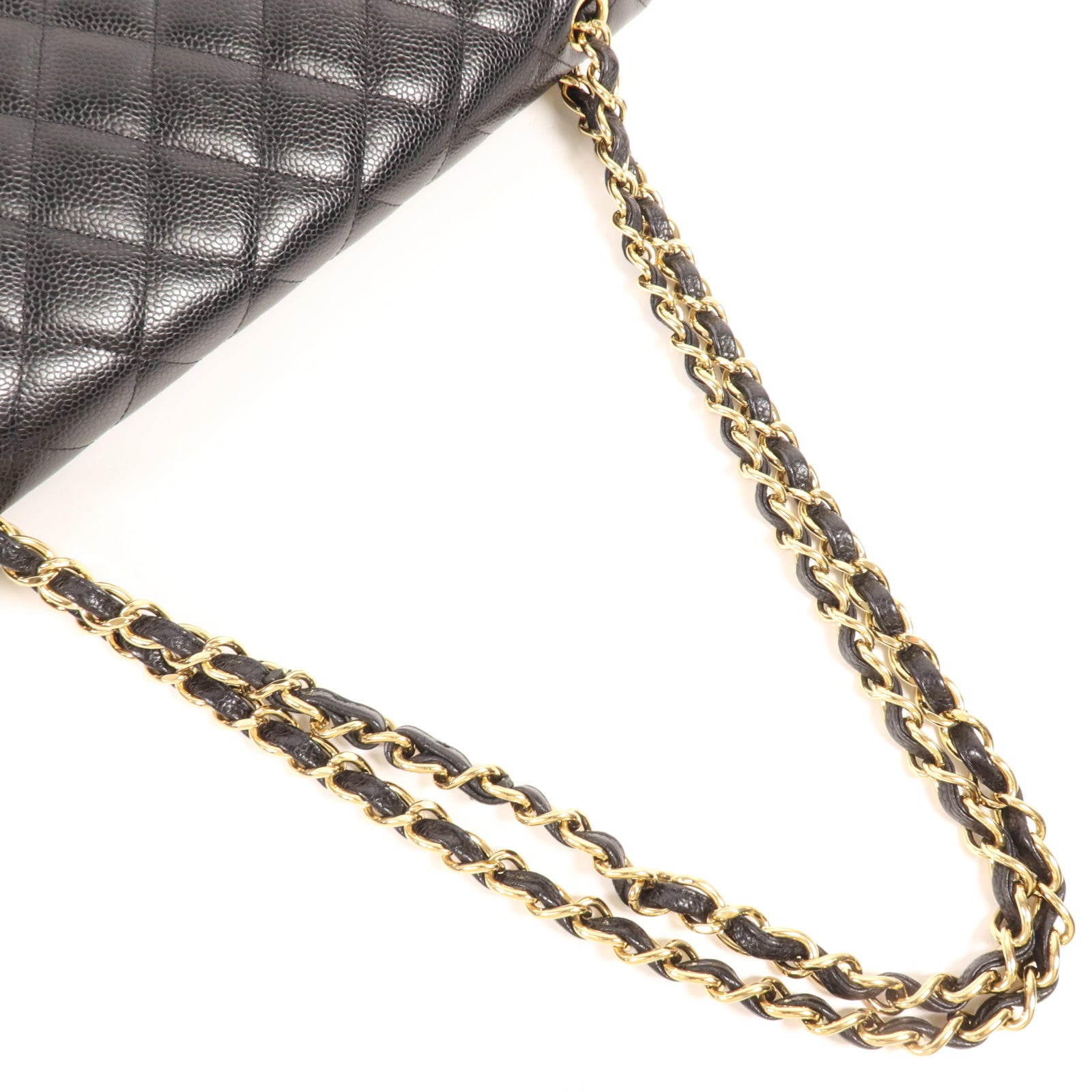 CHANEL 牛皮皮革Maxi Classic金扣鏈帶肩背袋