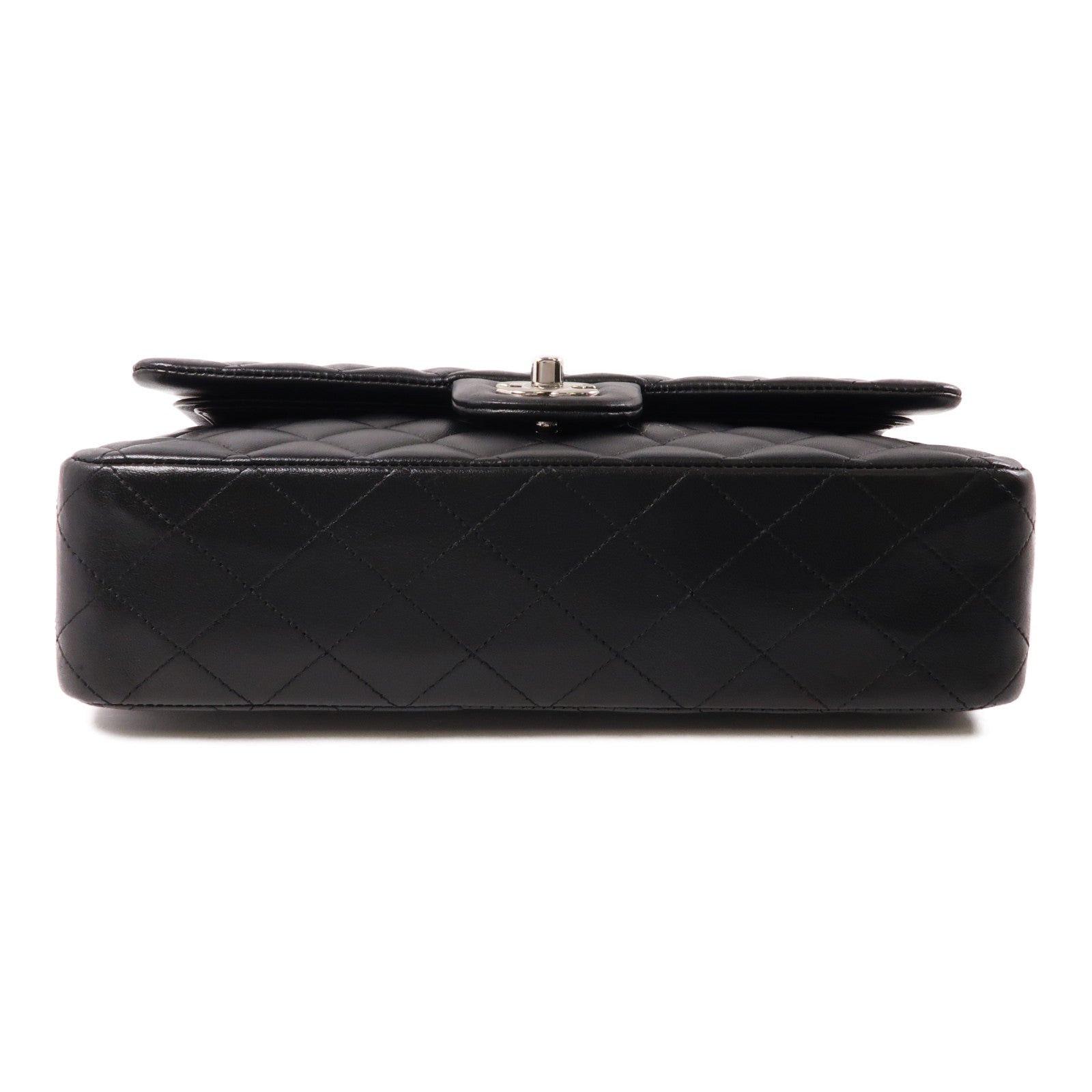 CHANEL 羊皮皮革Classic 25銀扣鏈帶肩背袋黑色