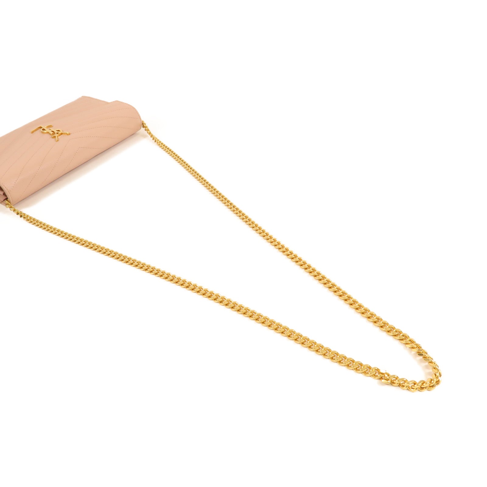 SAINT LAURENT 牛皮皮革Chain Shoulder金扣鏈帶肩背袋