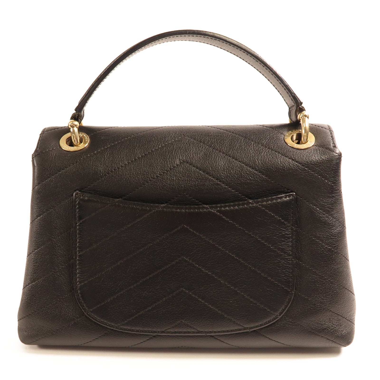 CHANEL 【激減優惠】皮革2 Way Shoulder金扣手挽肩背兩用袋