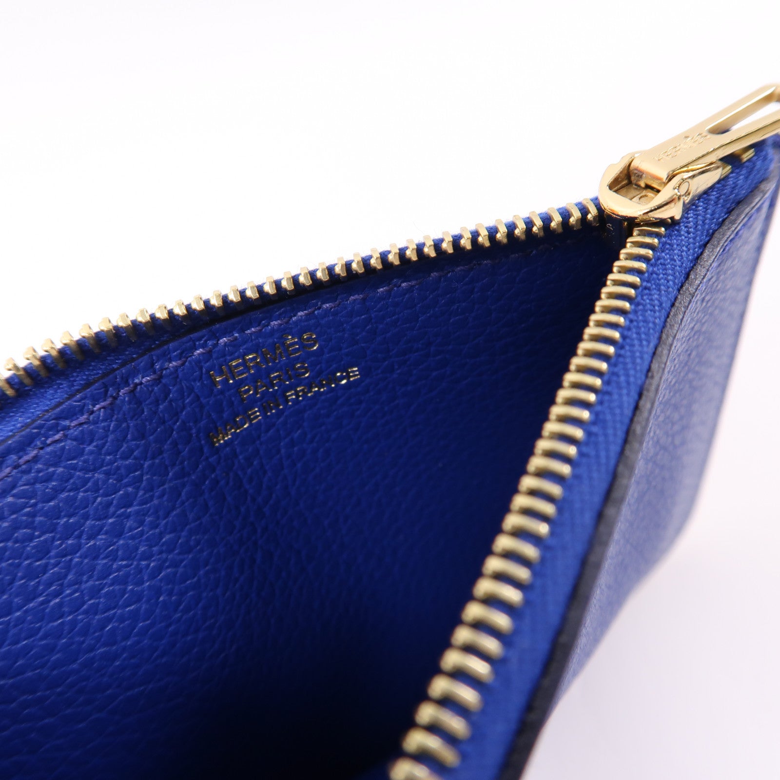 HERMES Evercolor皮革Rouis Slim銀扣錢包紫色