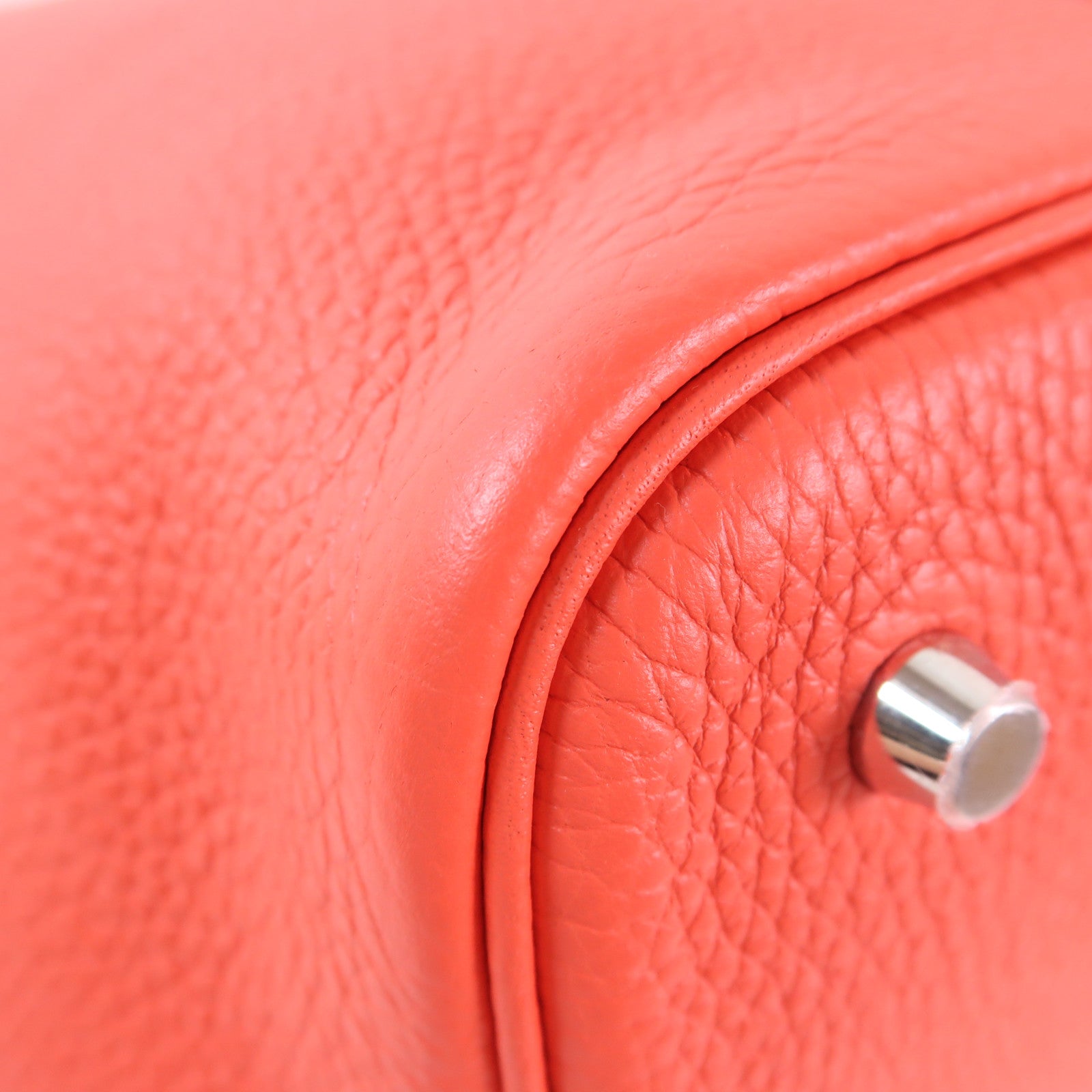 HERMES Clemence皮革Picotin MM銀扣手挽袋Rose Jaipur