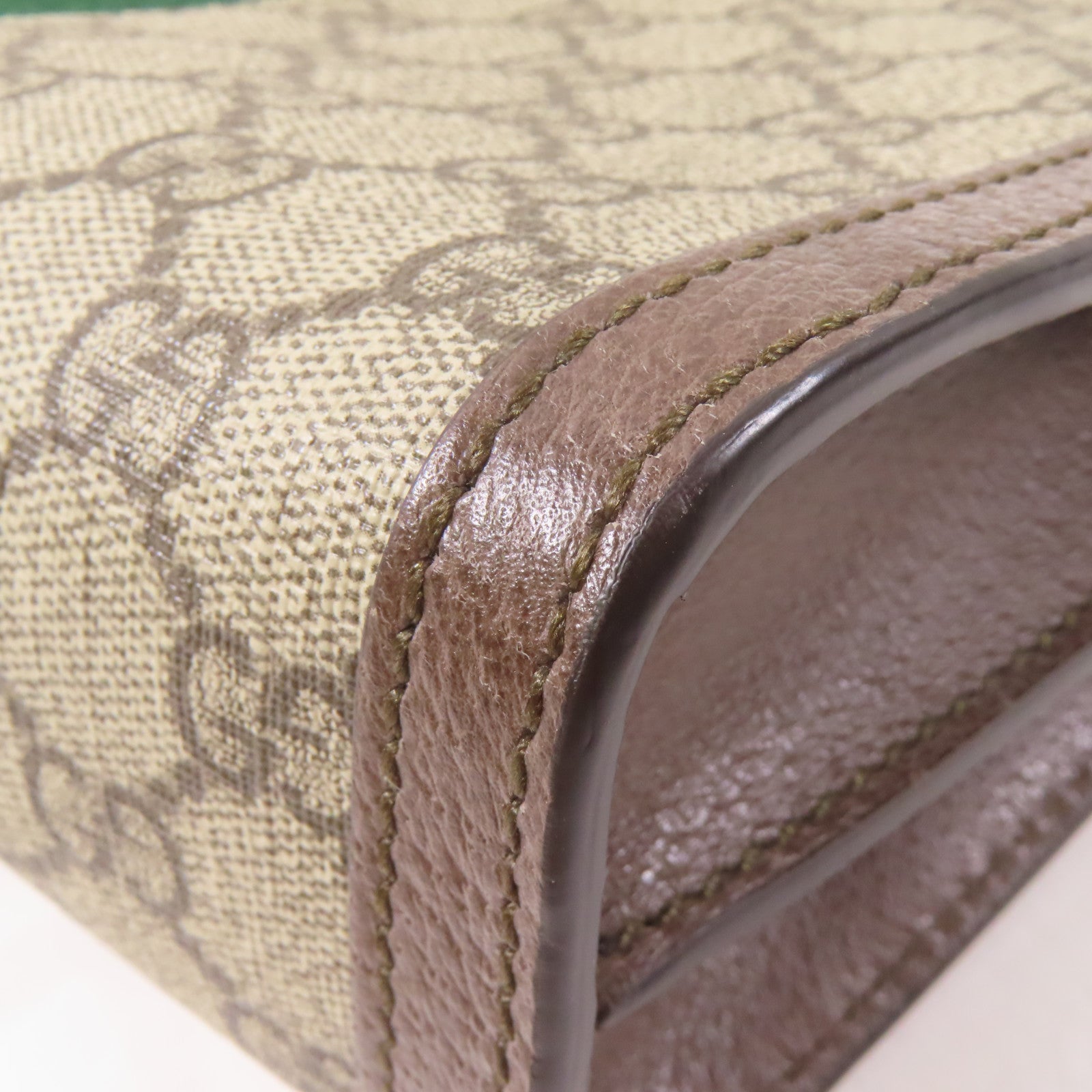 GUCCI 【激減優惠】塗層帆布GG Supreme Ophidia金扣鏈帶肩背袋啡色