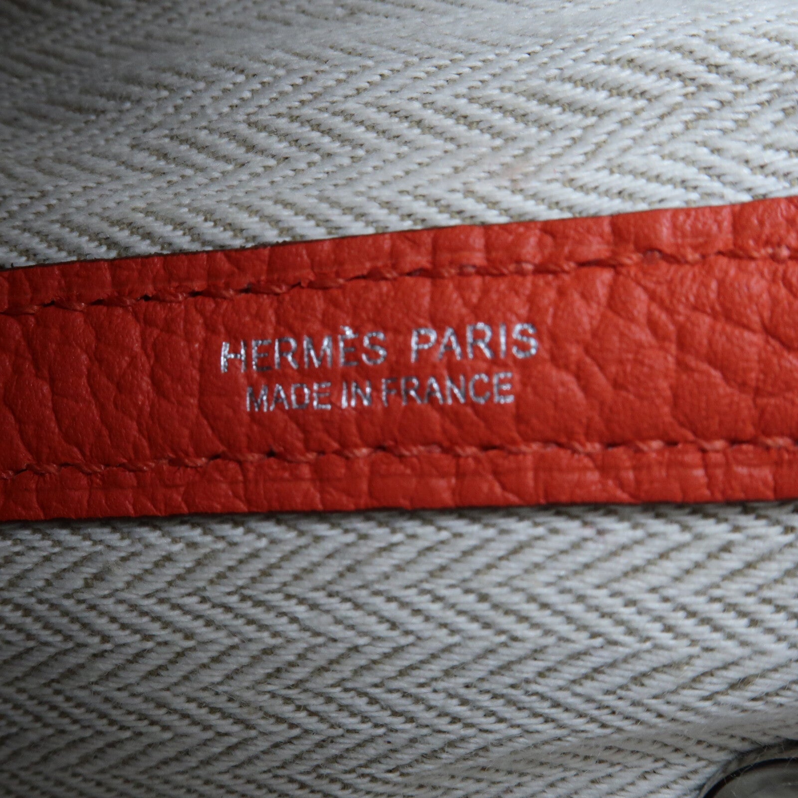 HERMES Country皮革Garden Party TPM銀扣手挽袋Rouge Casaque