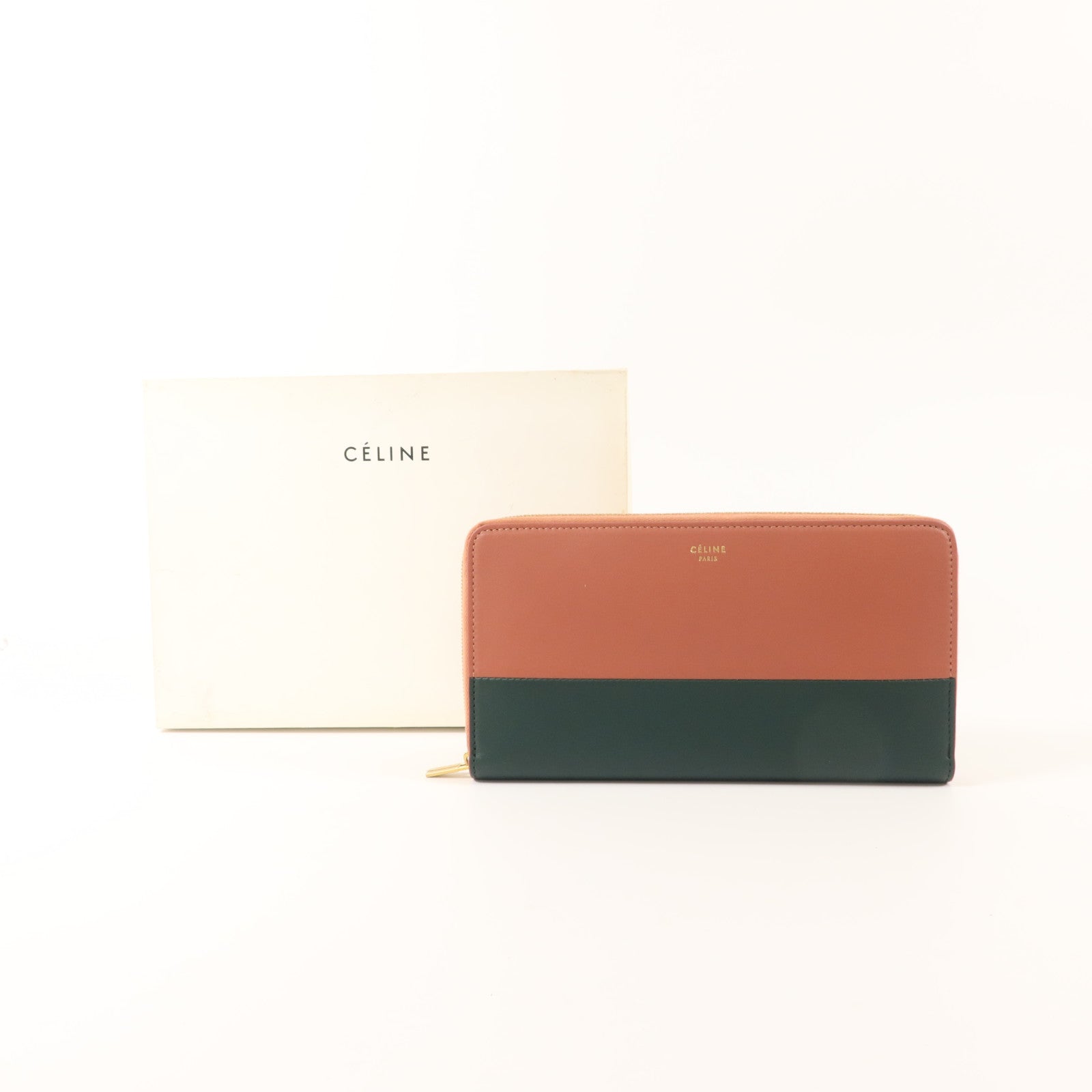CELINE 牛皮皮革Large Zipped Wallet長錢包