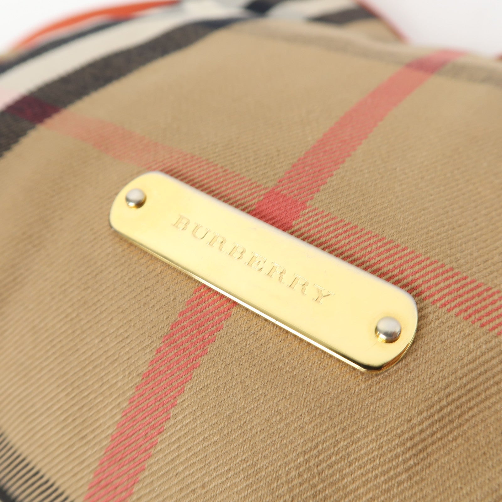 BURBERRY 帆布Shoulder Bag金扣肩背袋橙色/啡色