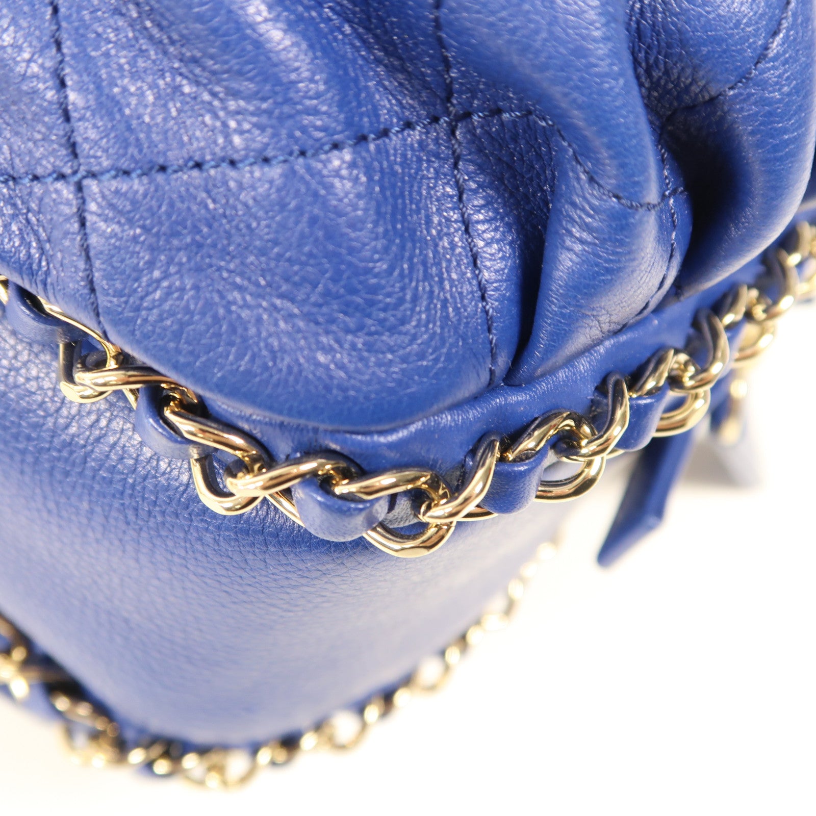 CHANEL 牛皮皮革Chain Shoulder金扣鏈帶肩背袋