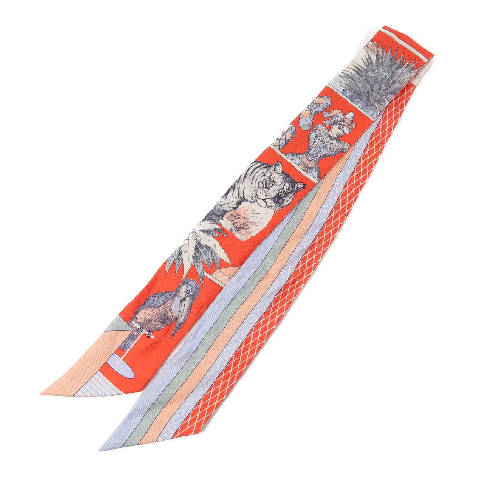 HERMES 絲質Scarf絲巾紅色/粉紅色