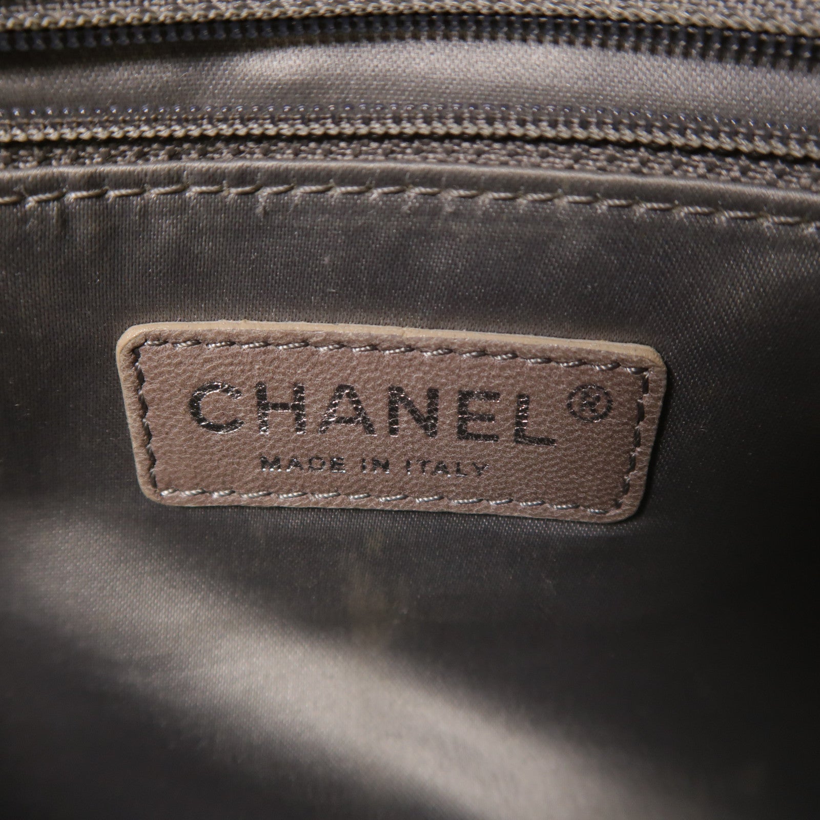 CHANEL CC SHW Chain Shoulder Bag Calfskin Leather Black/Grey