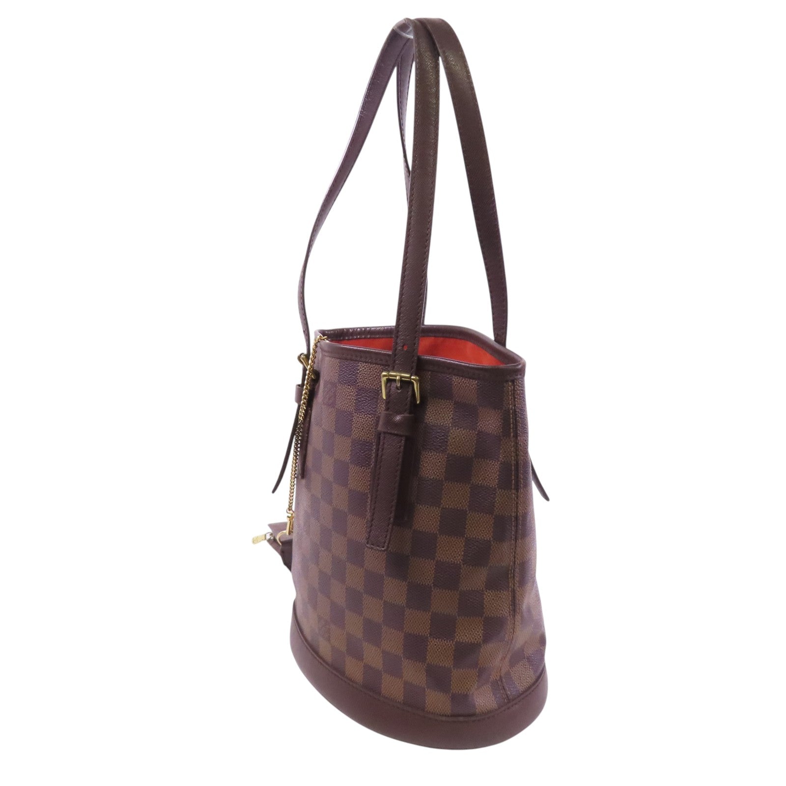 LOUIS VUITTON Damier Ebene Marais金扣肩背袋