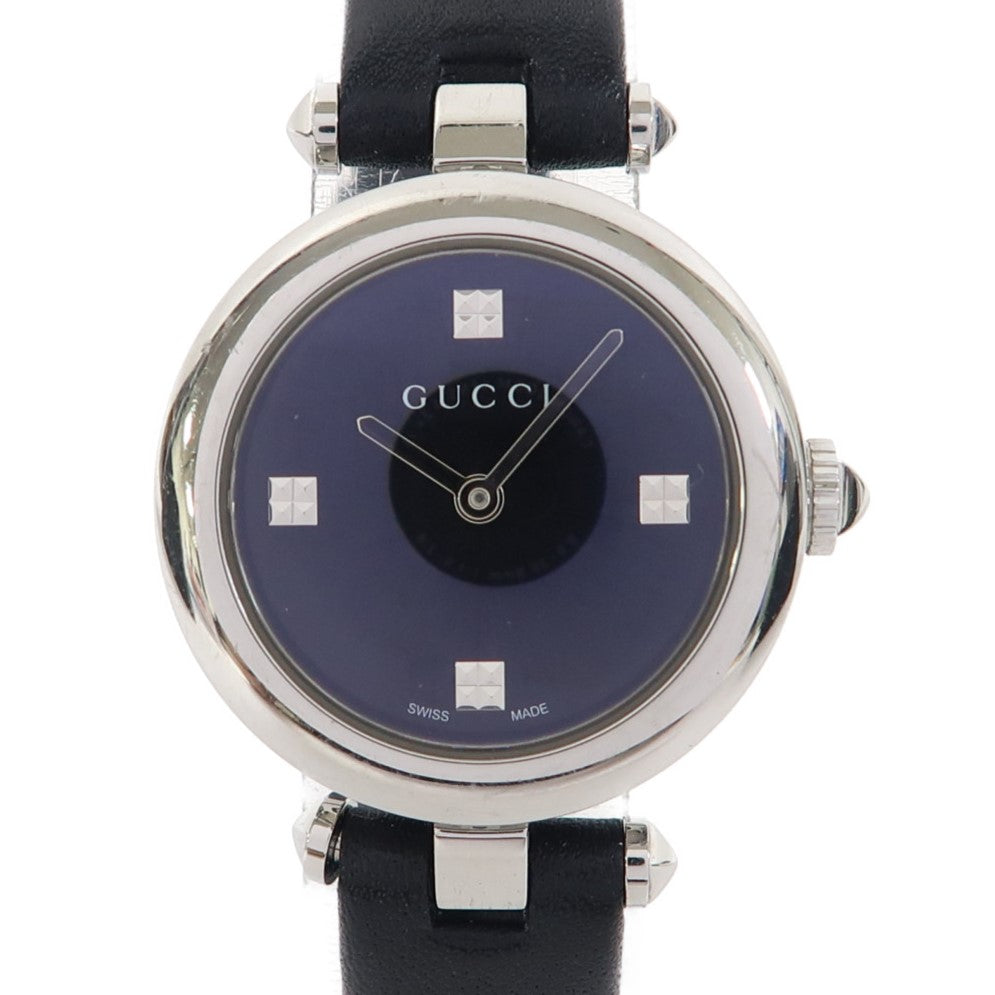 GUCCI Diamantissima Watch不鏽鋼手錶石英機芯黑色