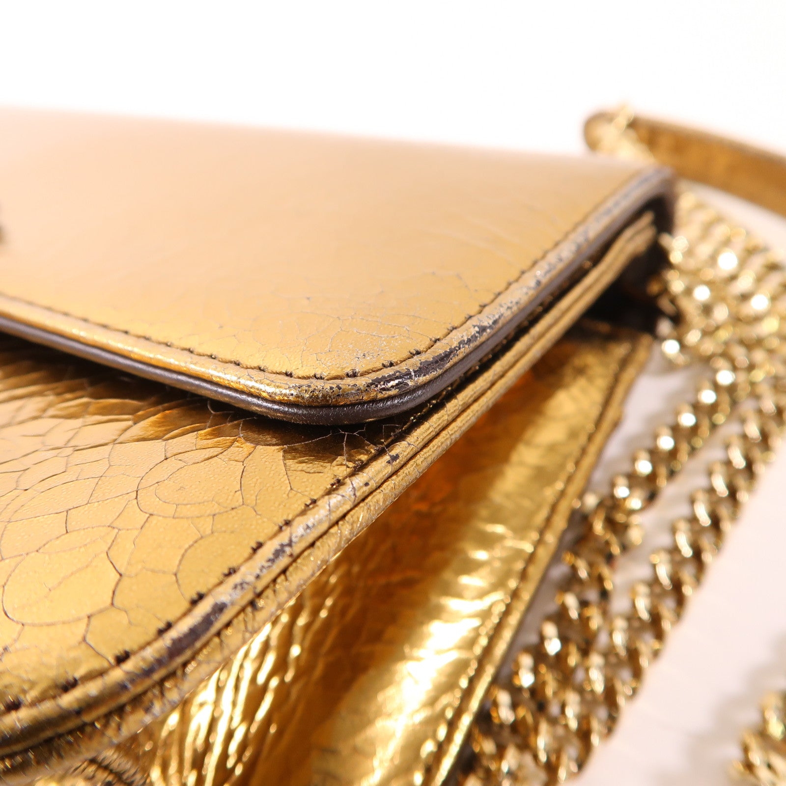 Dior 皮革Chain Shoulder金扣鏈帶肩背袋