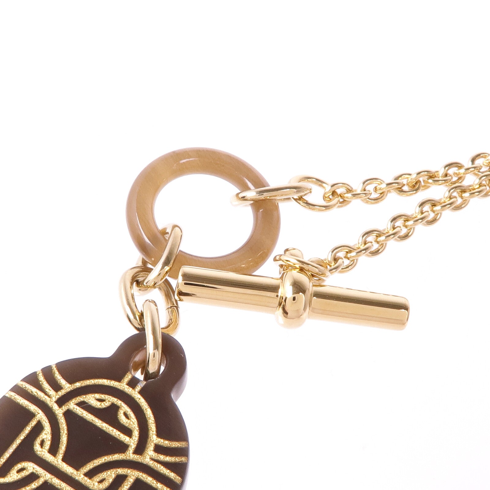 HERMES 金屬/水牛角Necklace項鍊