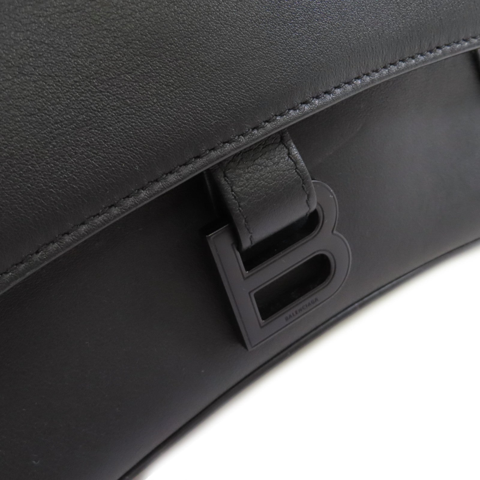 BALENCIAGA 牛皮皮革Downtown Medium Shoulder Bag肩背袋黑色