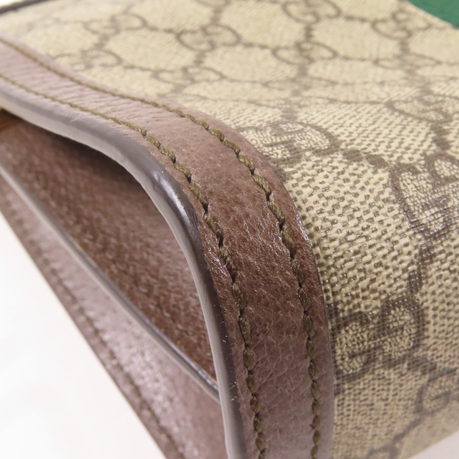 GUCCI 【激減優惠】塗層帆布GG Supreme Ophidia金扣鏈帶肩背袋啡色