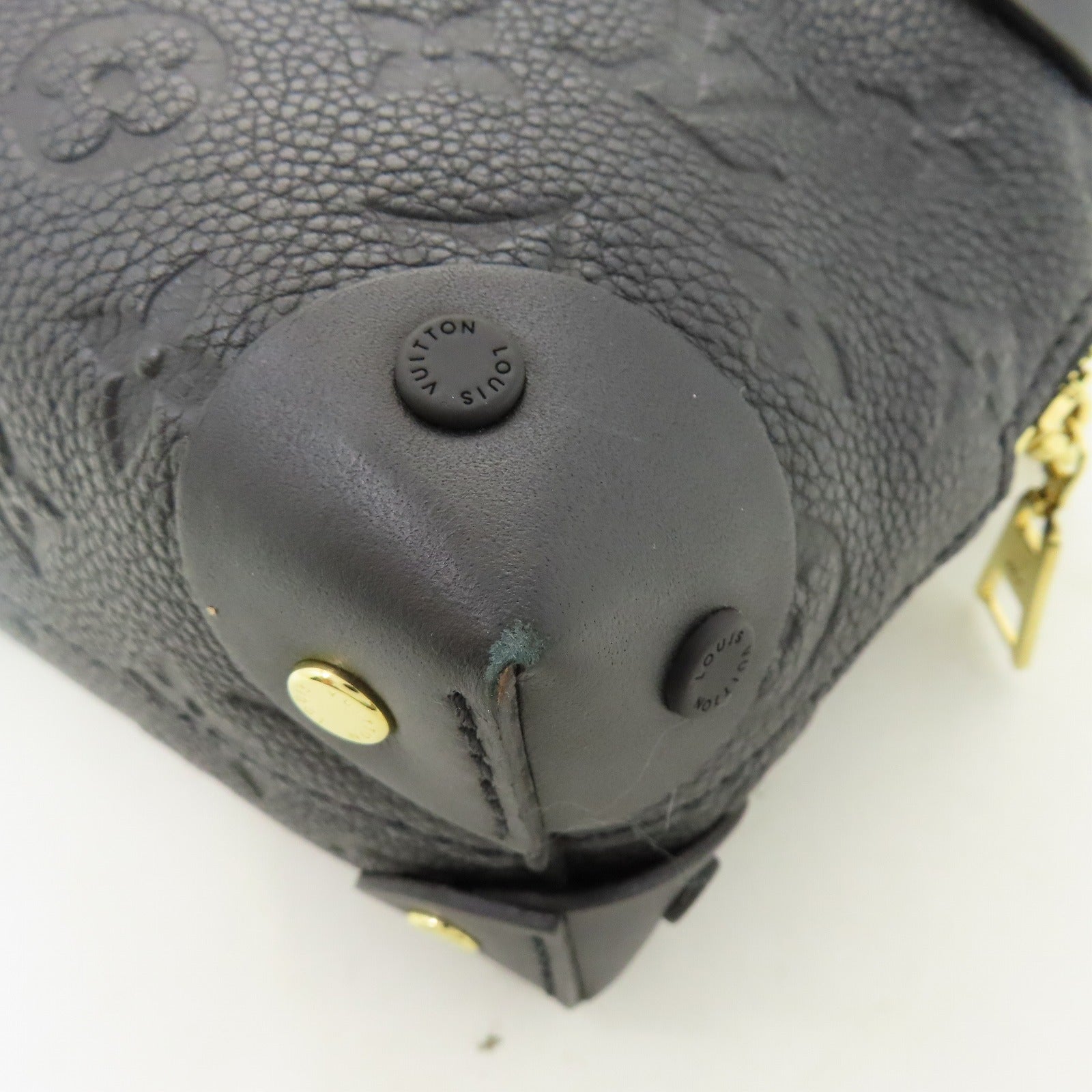 LOUIS VUITTON Monogram Empreinte Petite Malle Souple金扣手挽肩背兩用袋黑色
