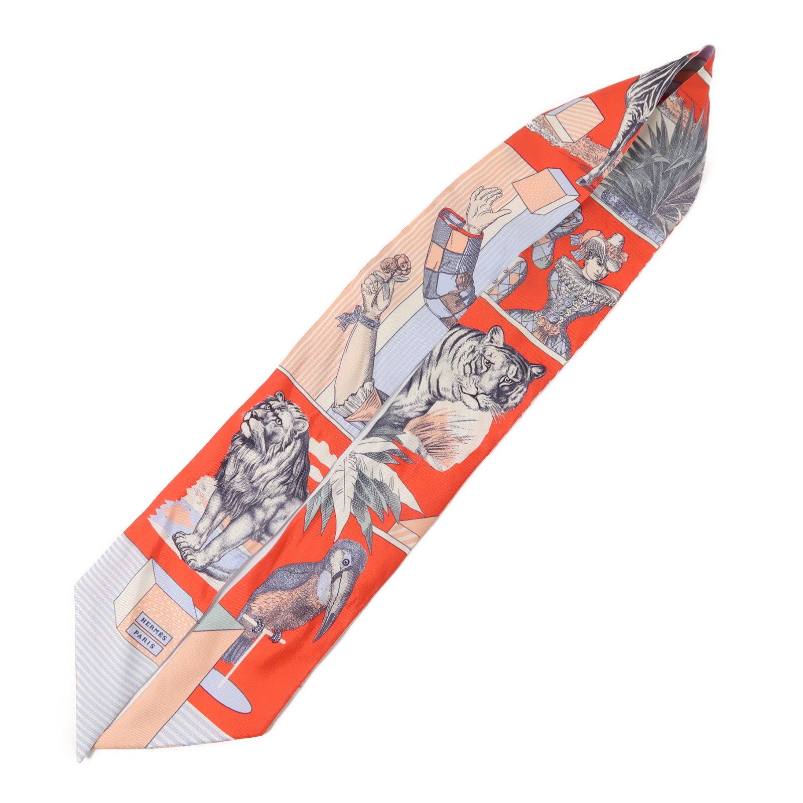HERMES 絲質Scarf絲巾紅色/粉紅色