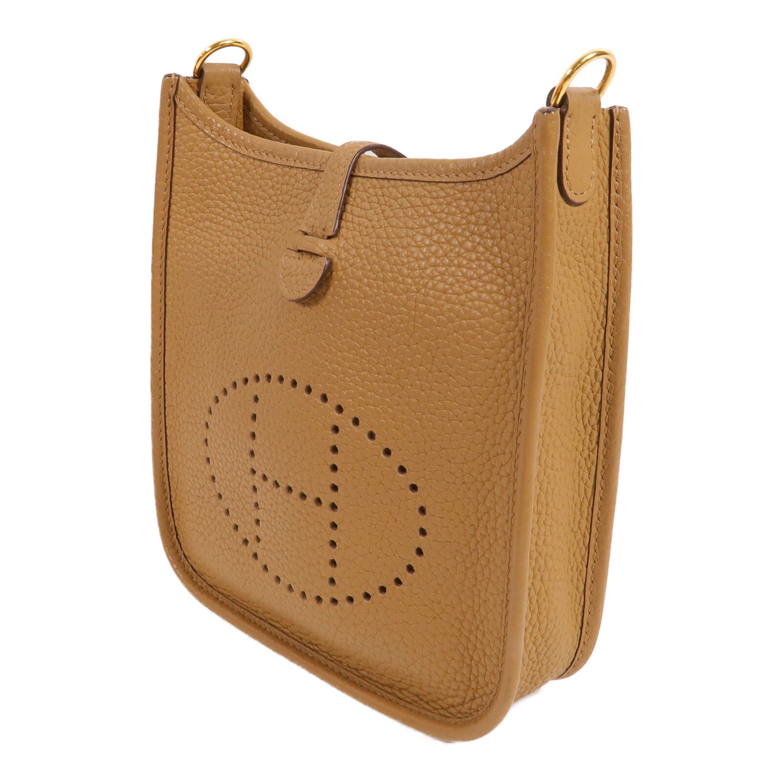 HERMES Clemence皮革Evelyne TPM肩背袋Biscuit