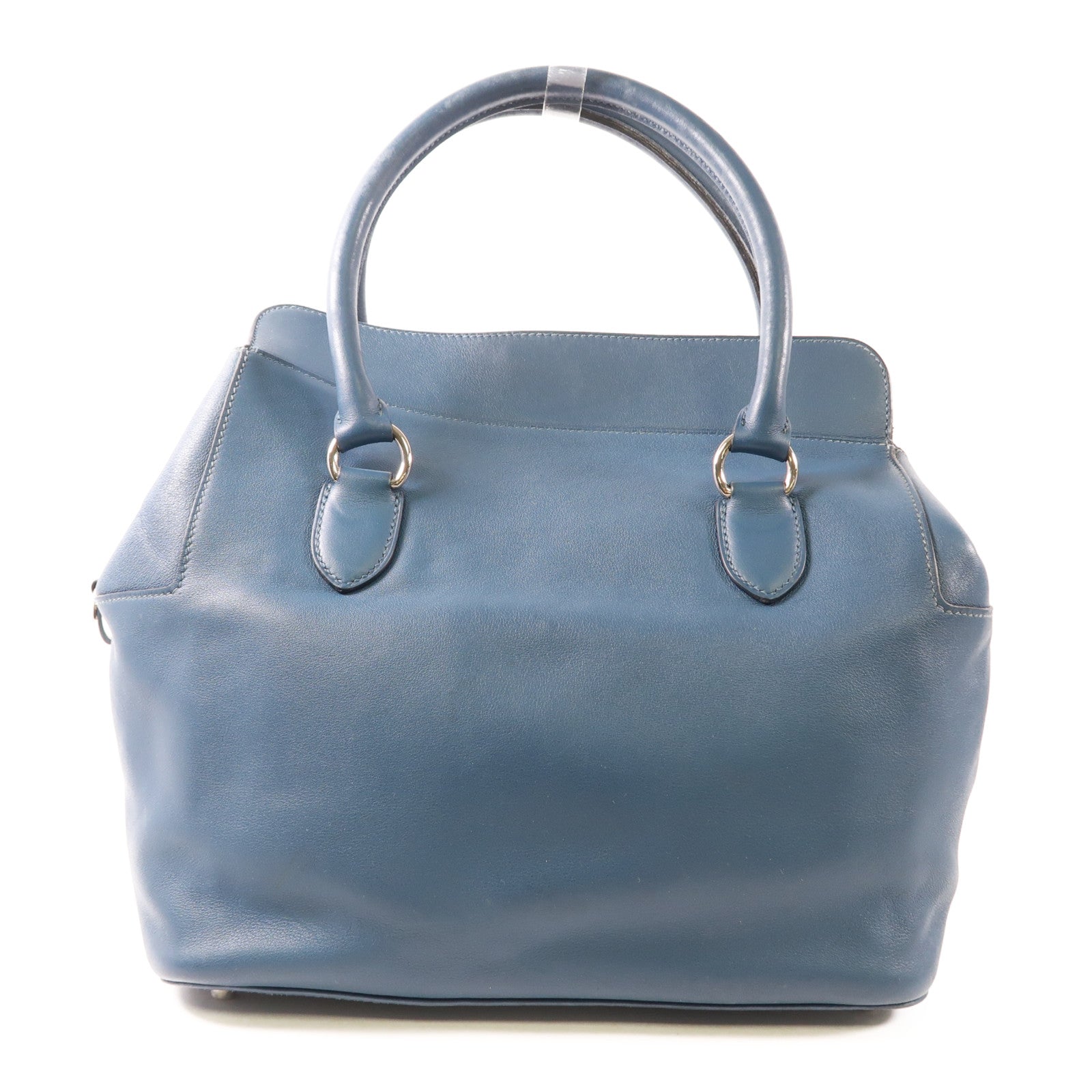HERMES PHW Toolbox 26 2 Way Shoulder Bag Handbag Evercolor Leather Blue