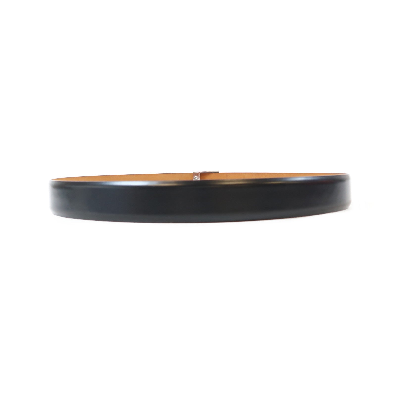 LOUIS VUITTON 牛皮皮革Belt 85cm銀扣皮帶黑色/啡色