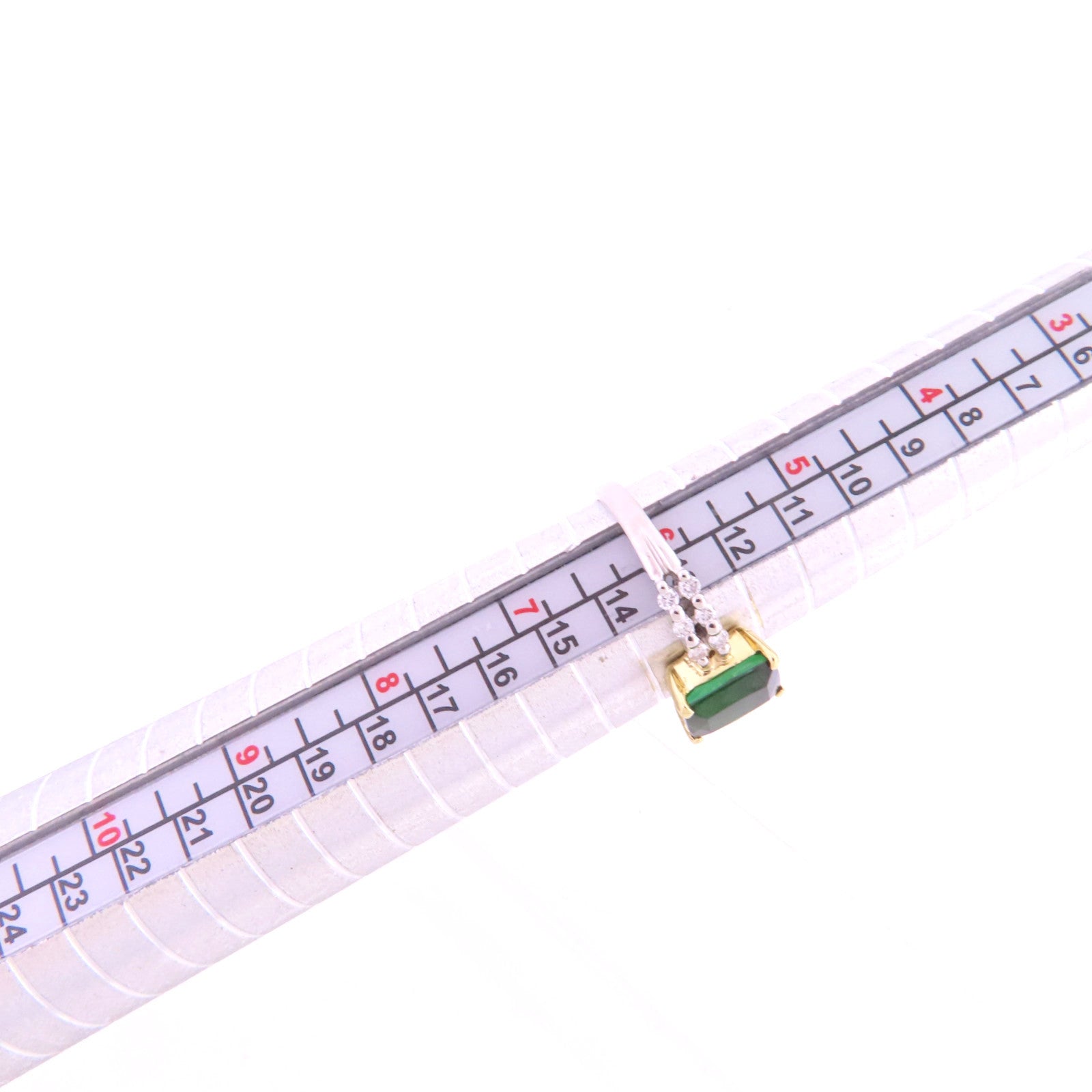 JEWELRY PT900鉑金/18K黃金/碧璽石/鑽石Tourmaline  Diamond Ring戒指US#6