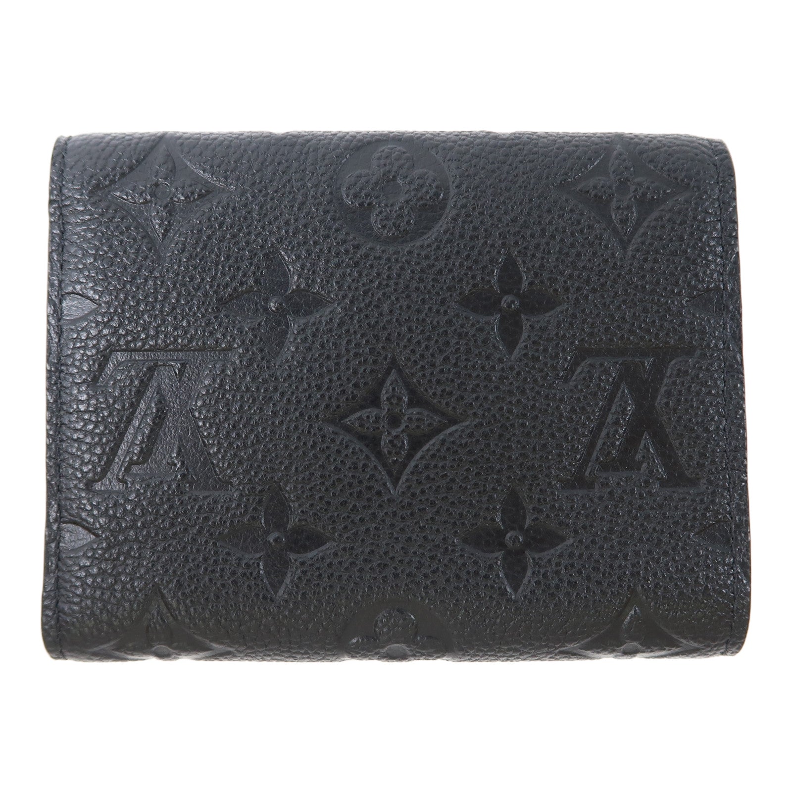 LOUIS VUITTON Monogram Empreinte Victorine Wallet金扣三摺錢包黑色
