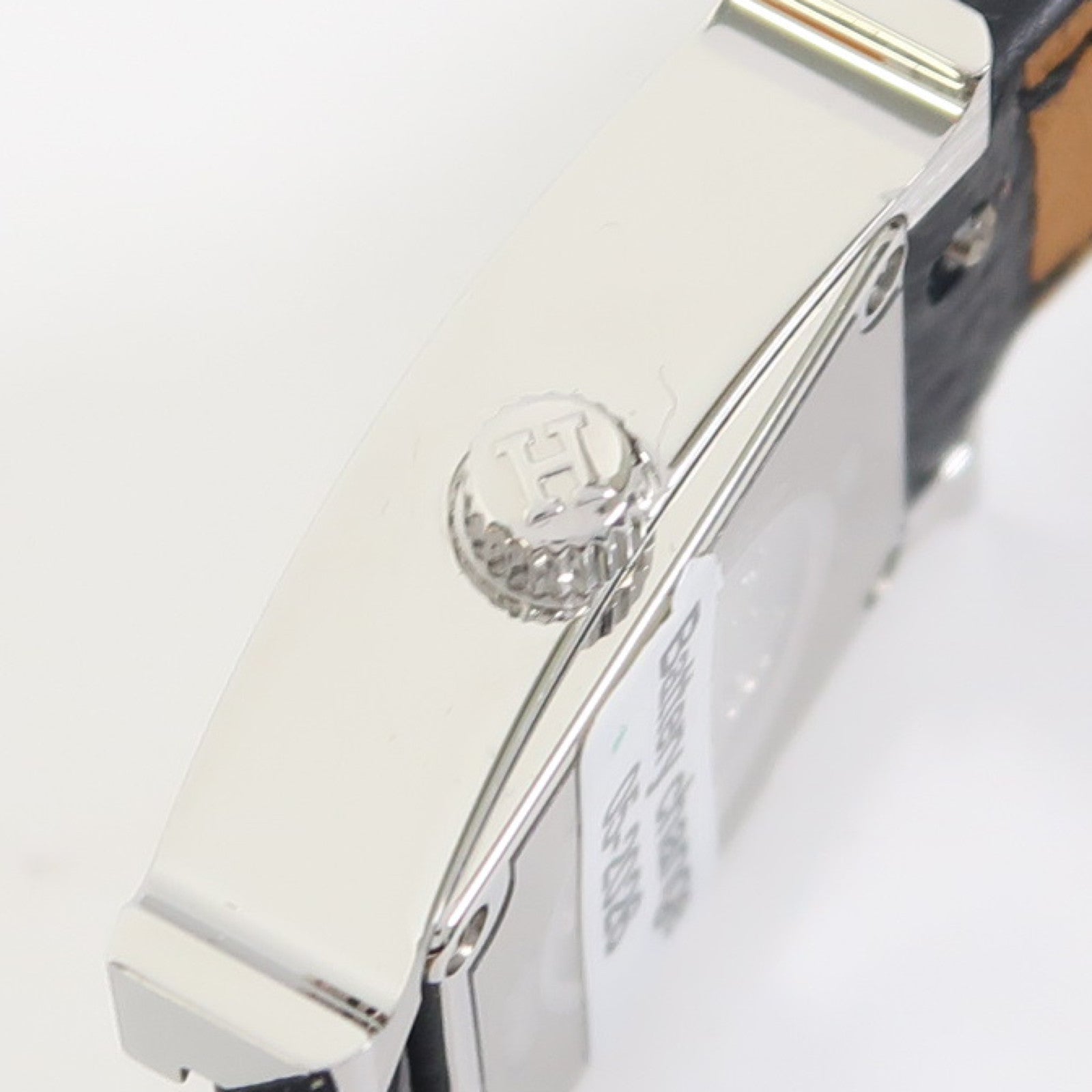 HERMES Heure H XS不鏽鋼/皮革帶手錶石英機芯黑色