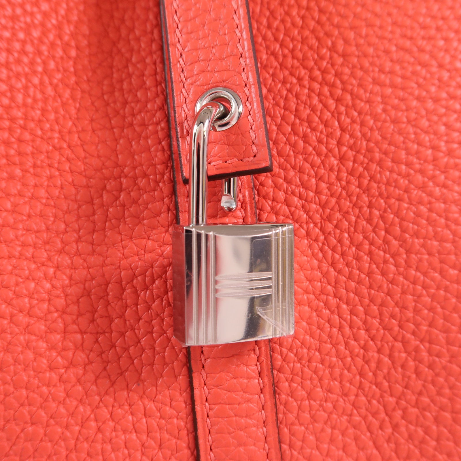 HERMES Clemence皮革Picotin MM銀扣手挽袋Rose Jaipur