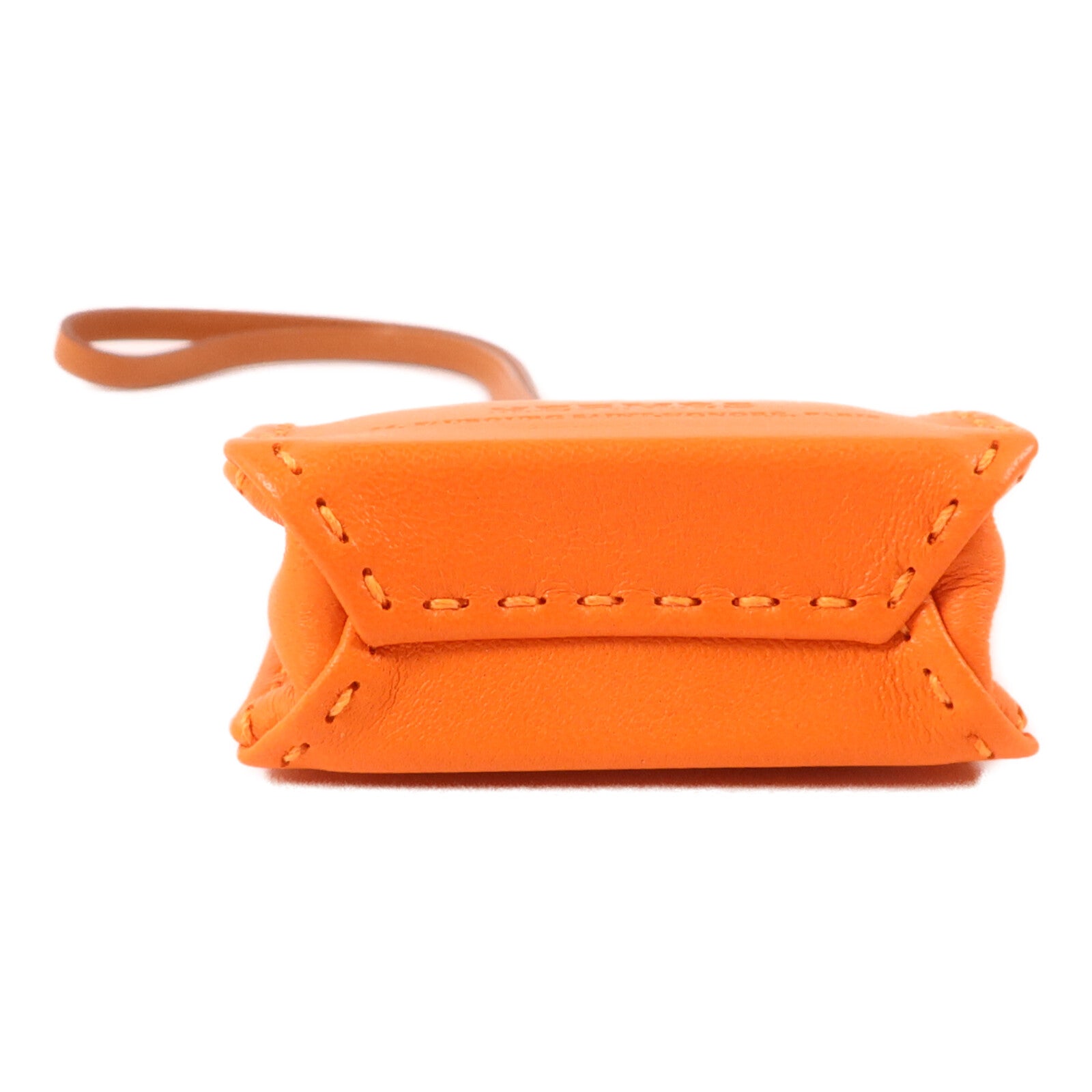 HERMES Milo/Swift皮革Sac Orange Bag Charm掛飾Orange