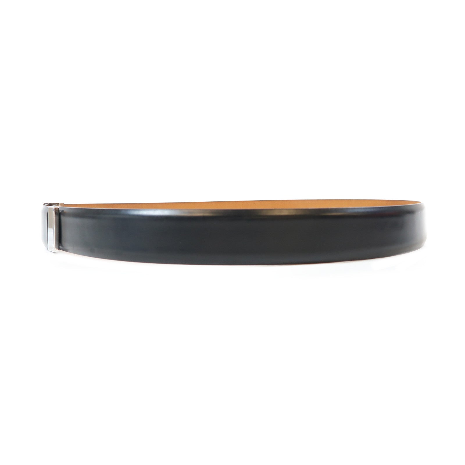 LOUIS VUITTON 牛皮皮革Belt 85cm銀扣皮帶黑色/啡色