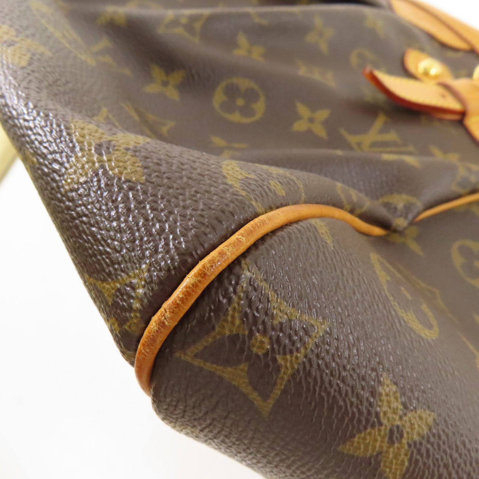 LOUIS VUITTON Monogram Tivoli GM金扣肩背袋棕色