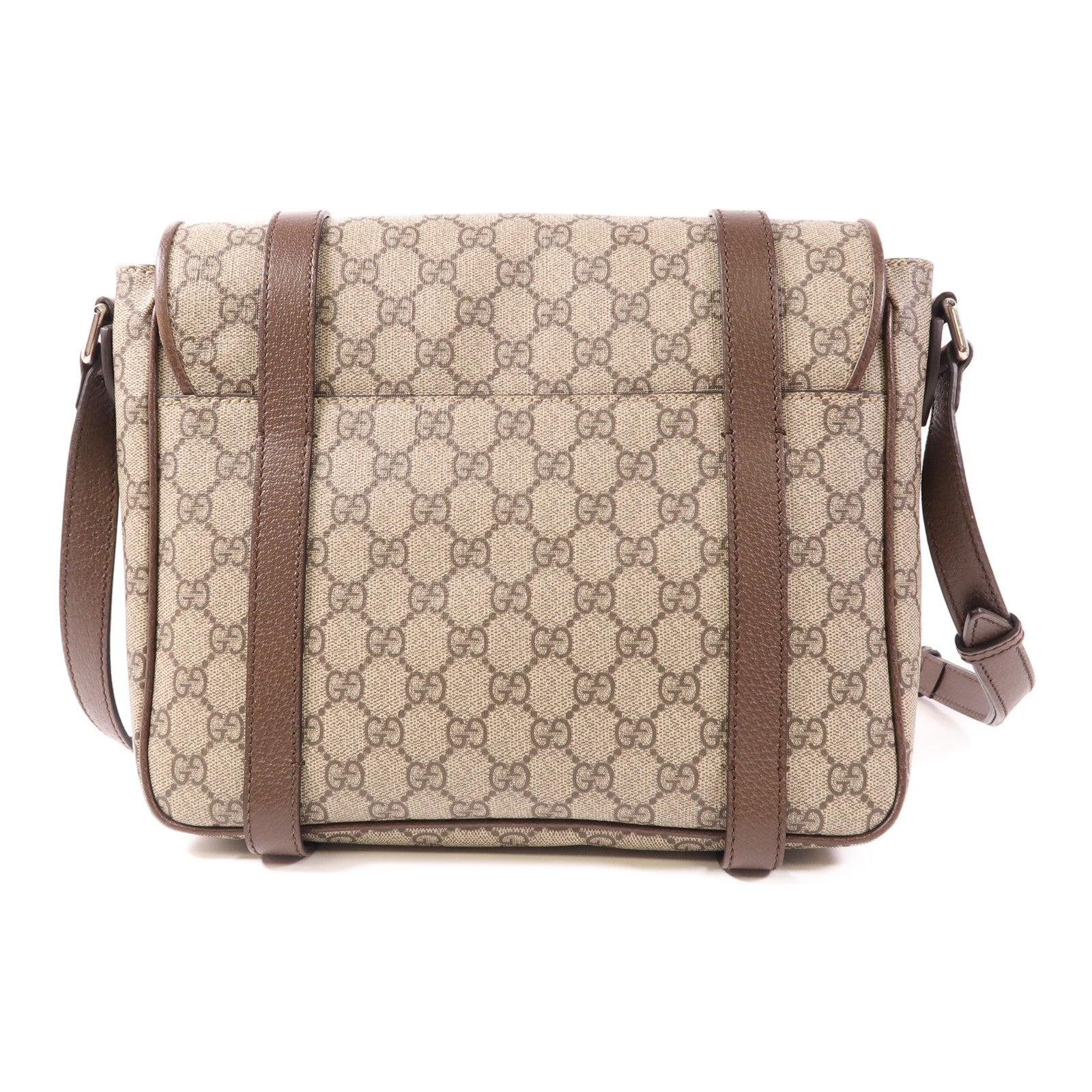 GUCCI 塗層帆布Shoulder Bag銀扣肩背袋
