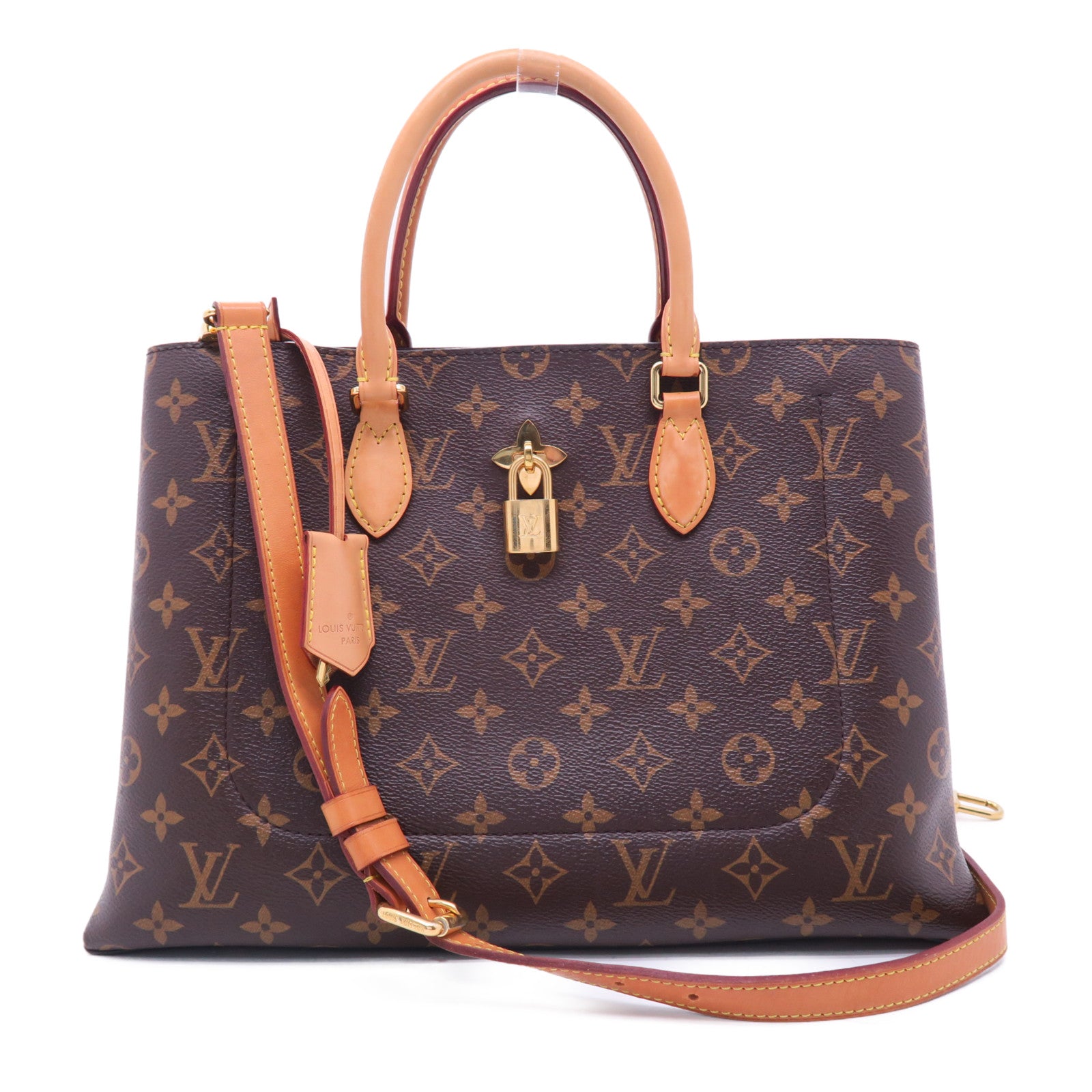 LOUIS VUITTON 【激減優惠】Monogram Flower Tote金扣手挽肩背兩用袋啡色