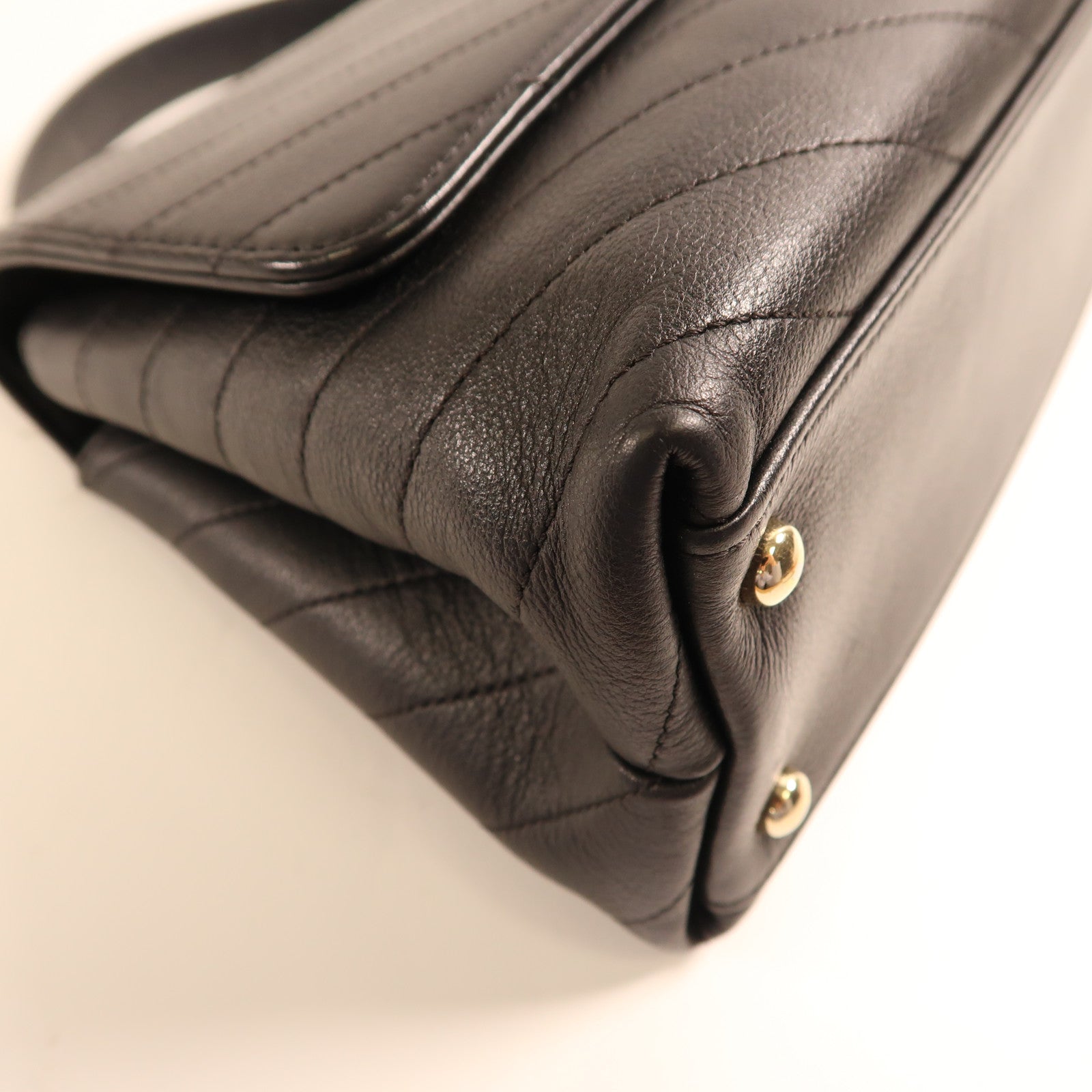 CHANEL 【激減優惠】皮革2 Way Shoulder金扣手挽肩背兩用袋
