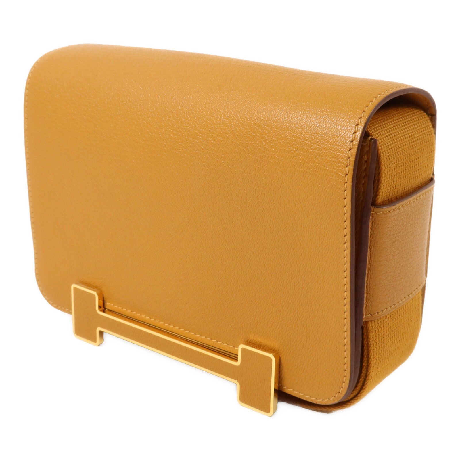 HERMES Chevre皮革Geta肩背袋Caramel