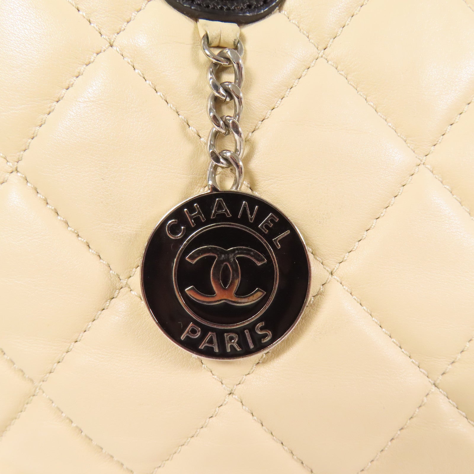 CHANEL 牛皮皮革Shoulder Bag銀扣手挽肩背兩用袋