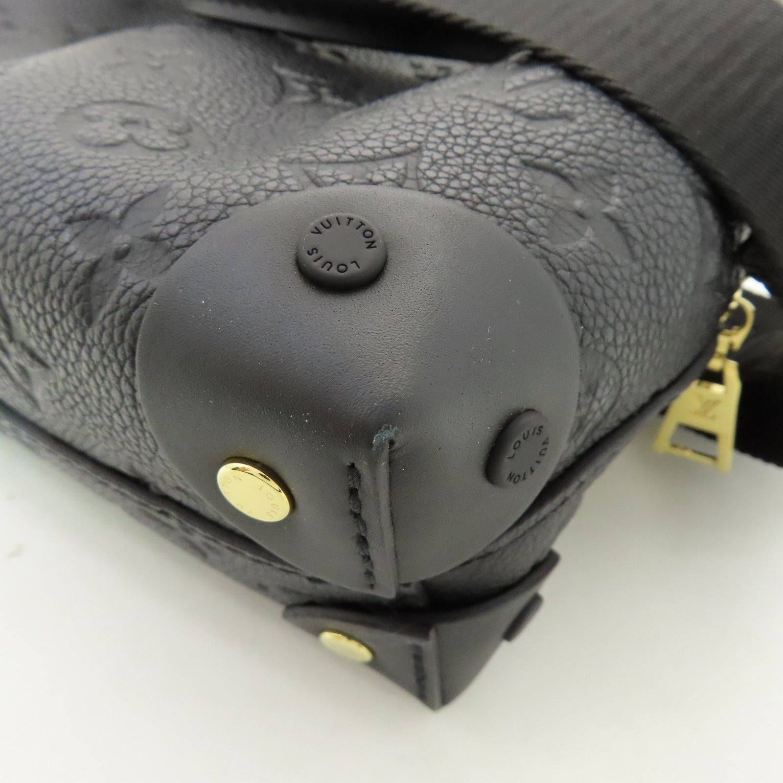 LOUIS VUITTON Monogram Empreinte Petite Malle Souple金扣手挽肩背兩用袋黑色